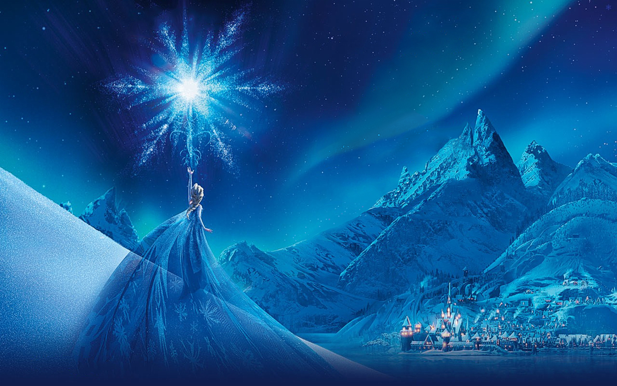 Elsa from Frozen creating a snowflake HD Wallpaper