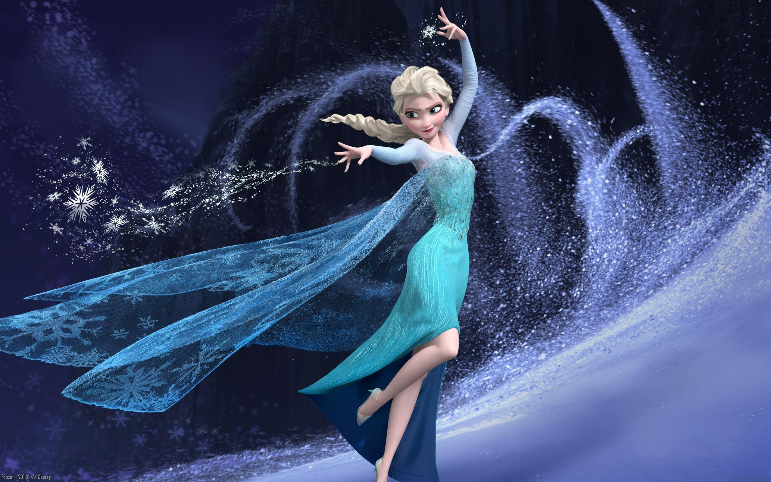 Elsa from Frozen dancing with ice magic HD Wallpaper