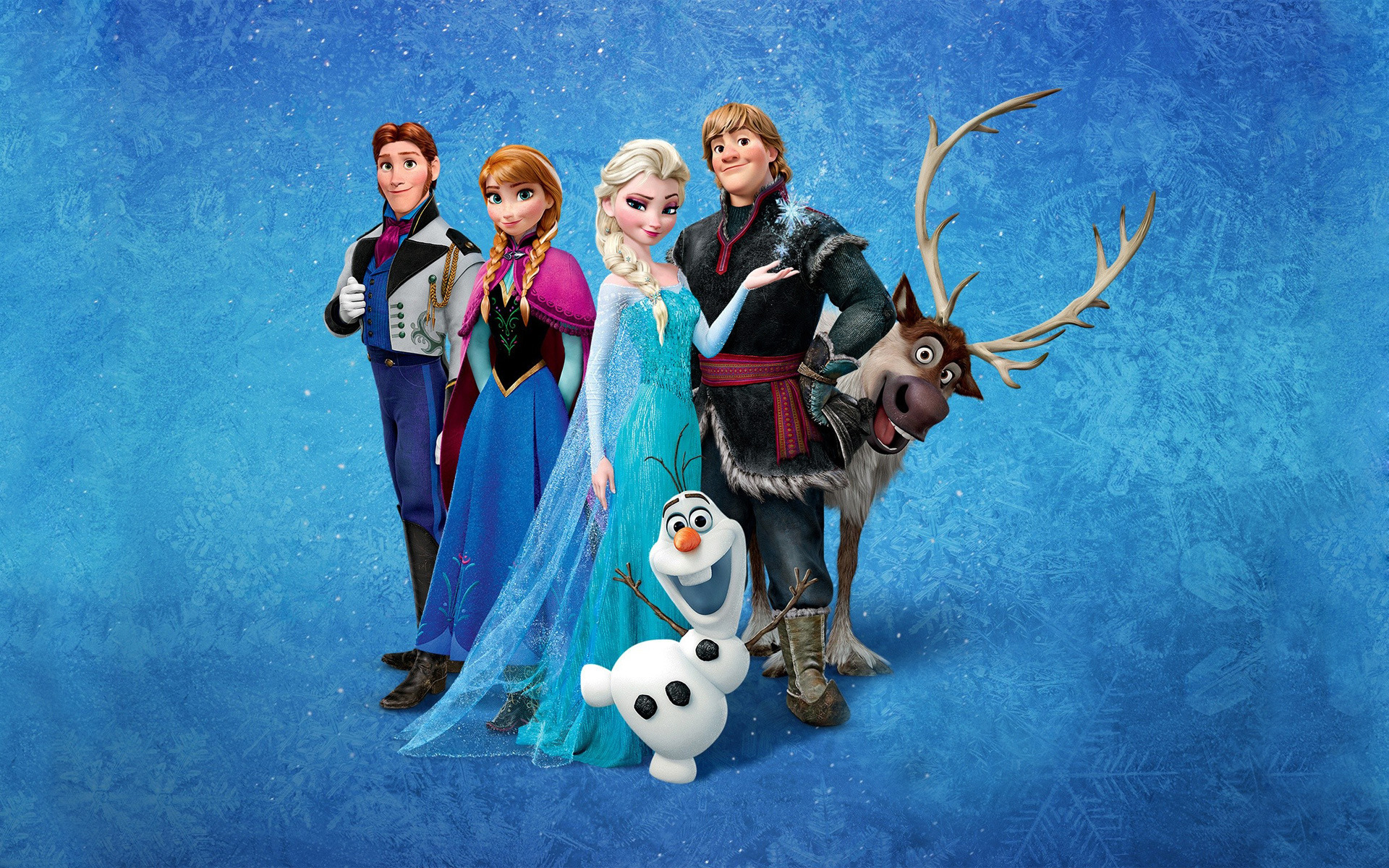 Elsa, Anna, Kristoff, Hans, and Olaf from Frozen HD Wallpaper