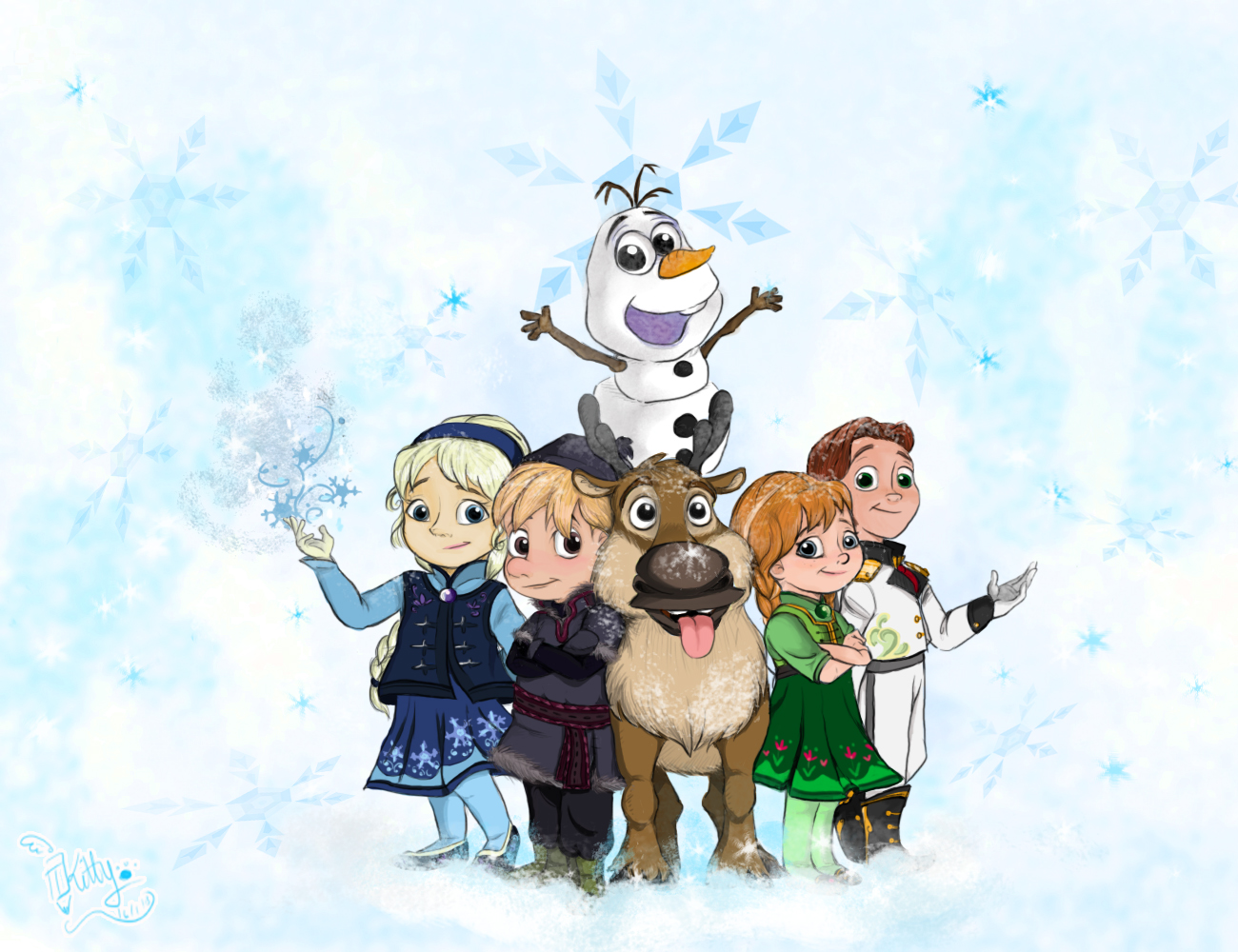 Characters from Frozen HD Wallpaper