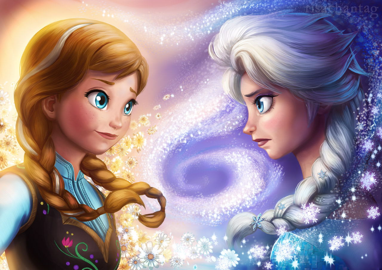 Anna and Elsa from Frozen HD Wallpaper