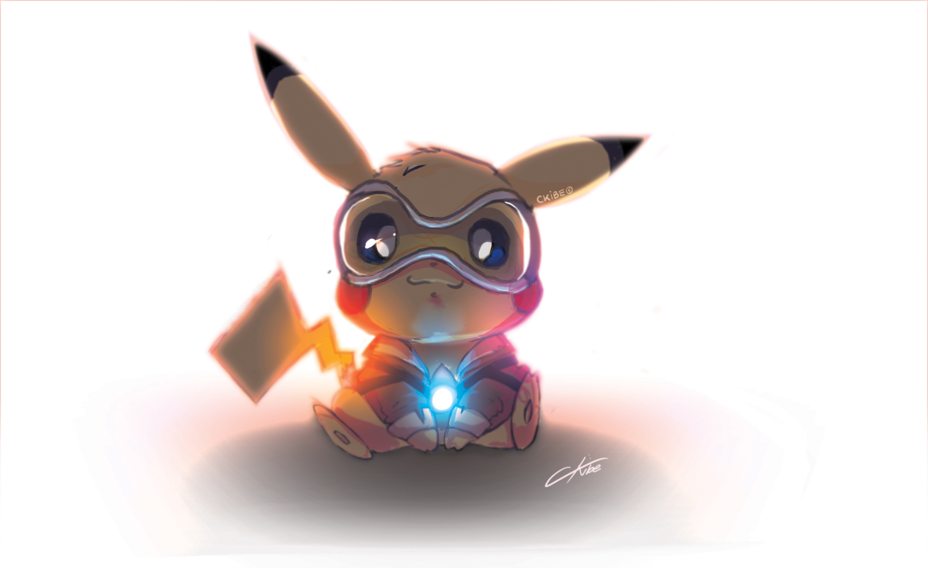 Pikachu as Tracer from Overwatch HD Wallpaper