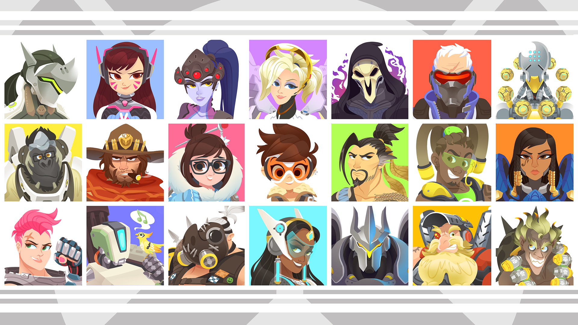 Overwatch characters portraits HD Wallpaper