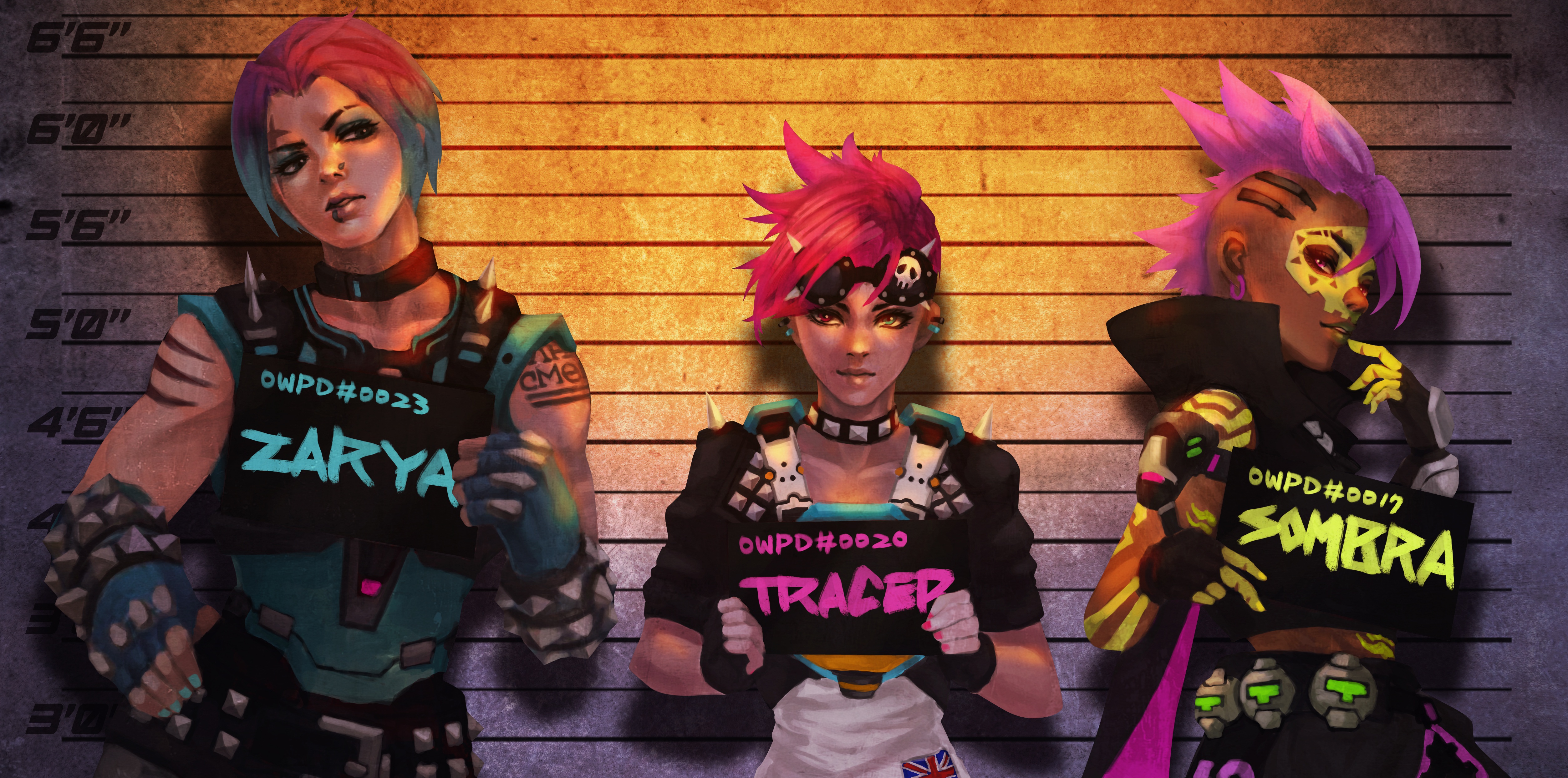 Zarya, Tracer, and Sombra from Overwatch HD Wallpaper