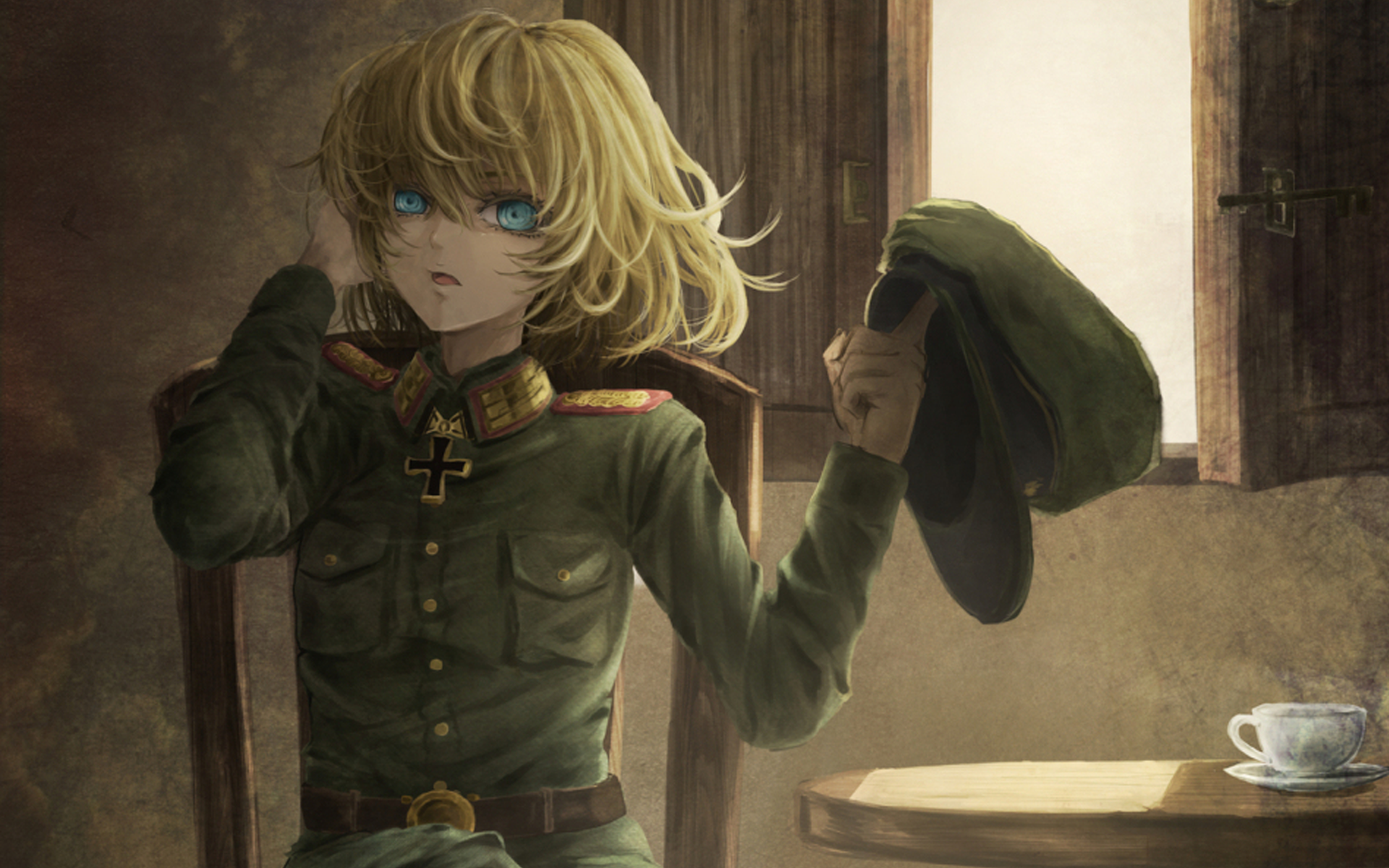 Tanya Degurechaff in Military Uniform HD Wallpaper
