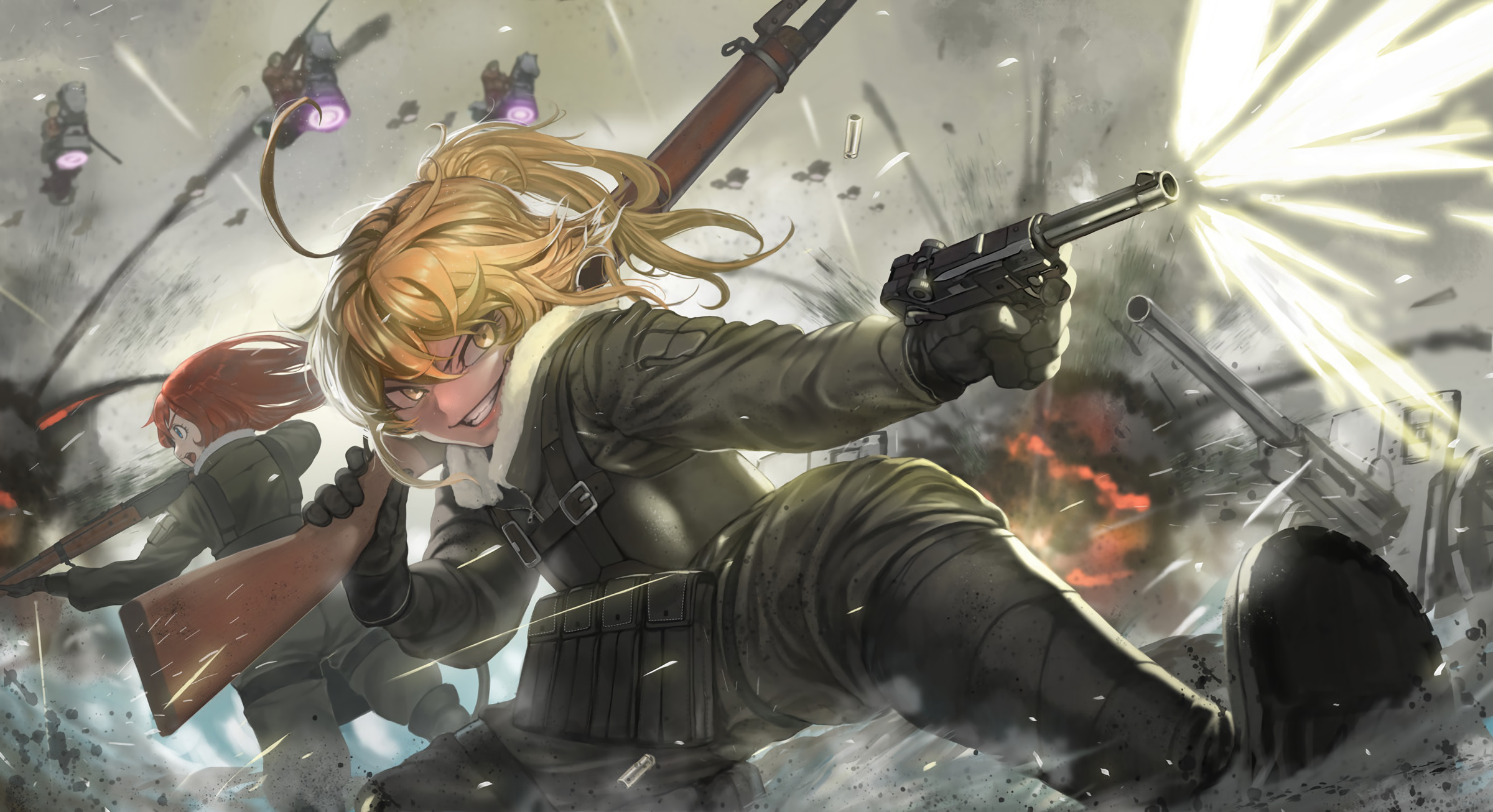 Tanya Degurechaff in battle HD Wallpaper