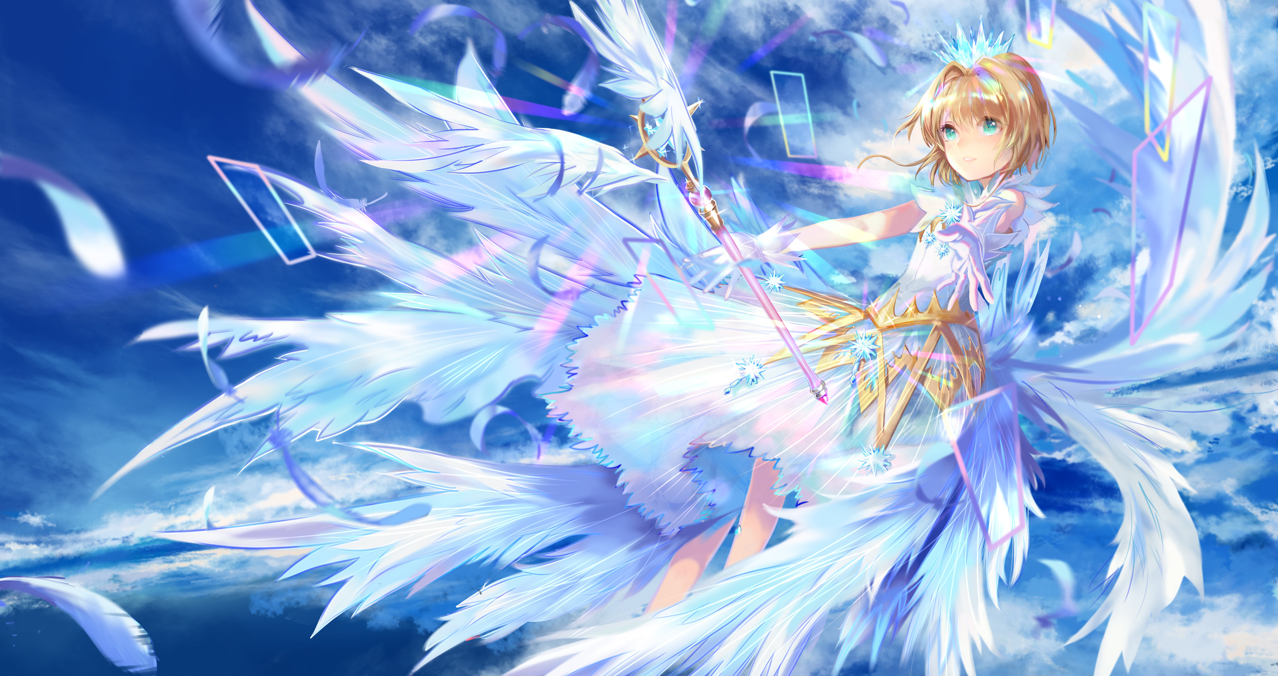 Sakura Kinomoto with Wings HD Wallpaper