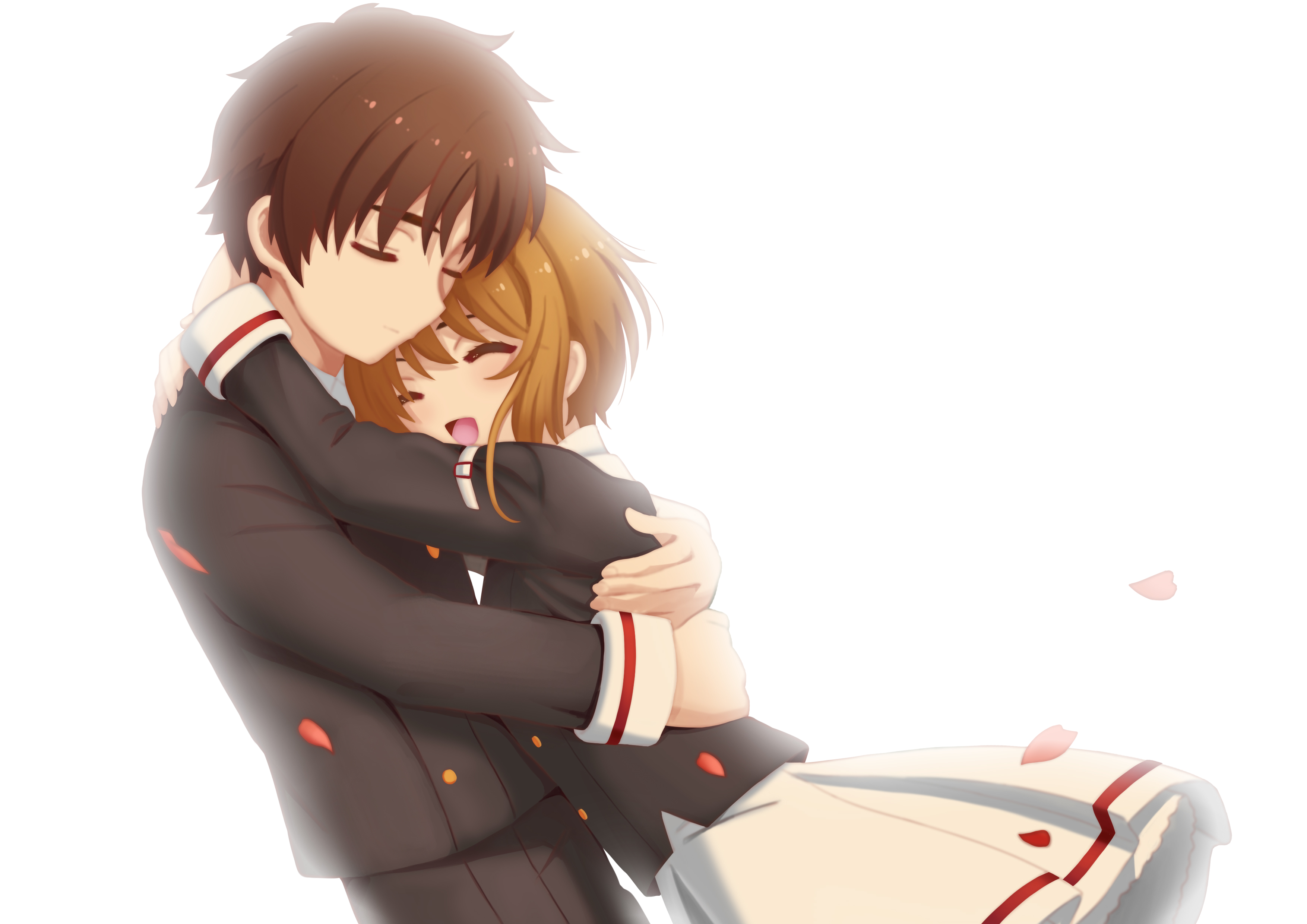 Sakura Kinomoto hugging Syaoran Li HD Wallpaper