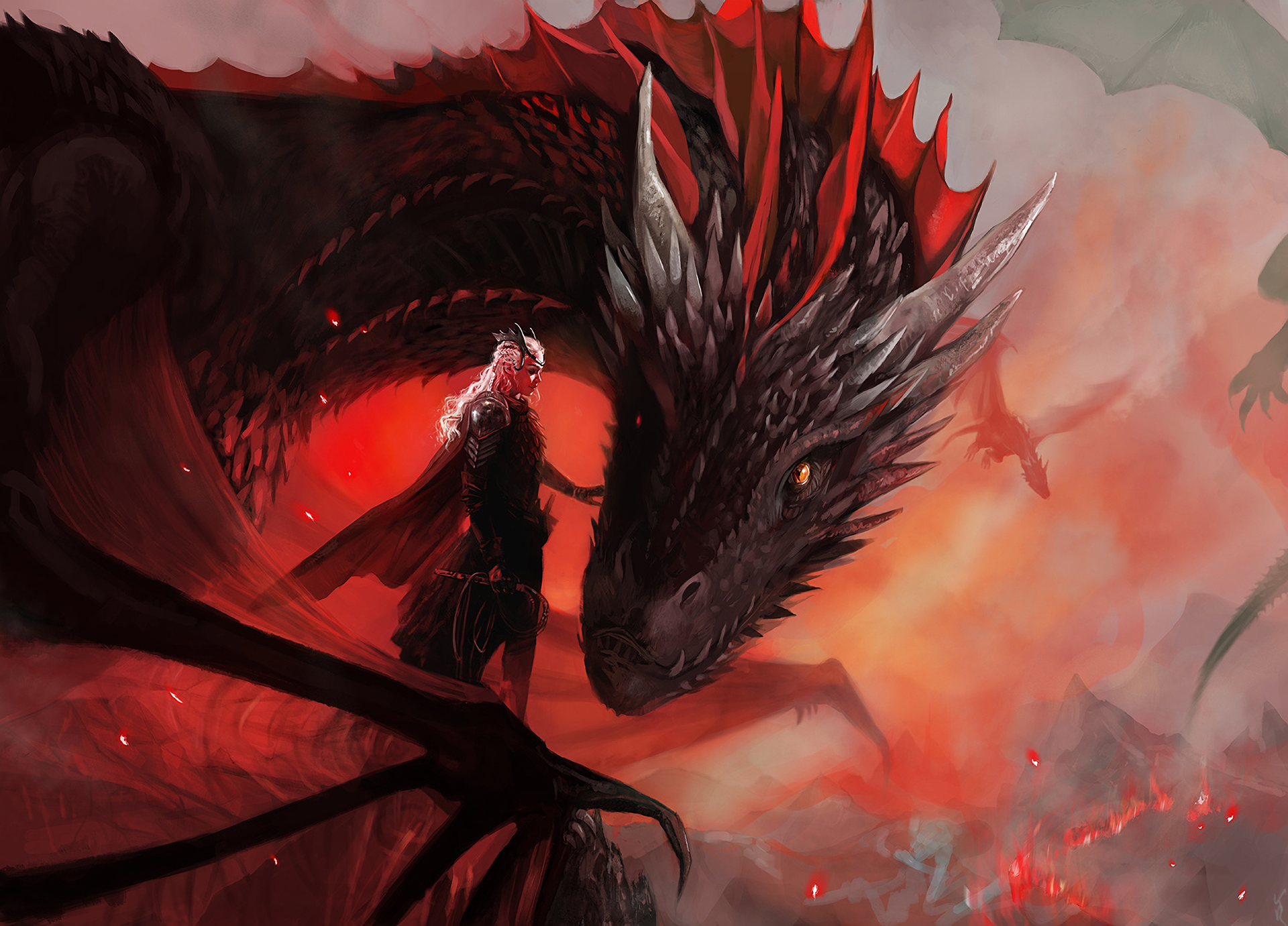 Daenerys Targaryen with Dragons HD Wallpaper