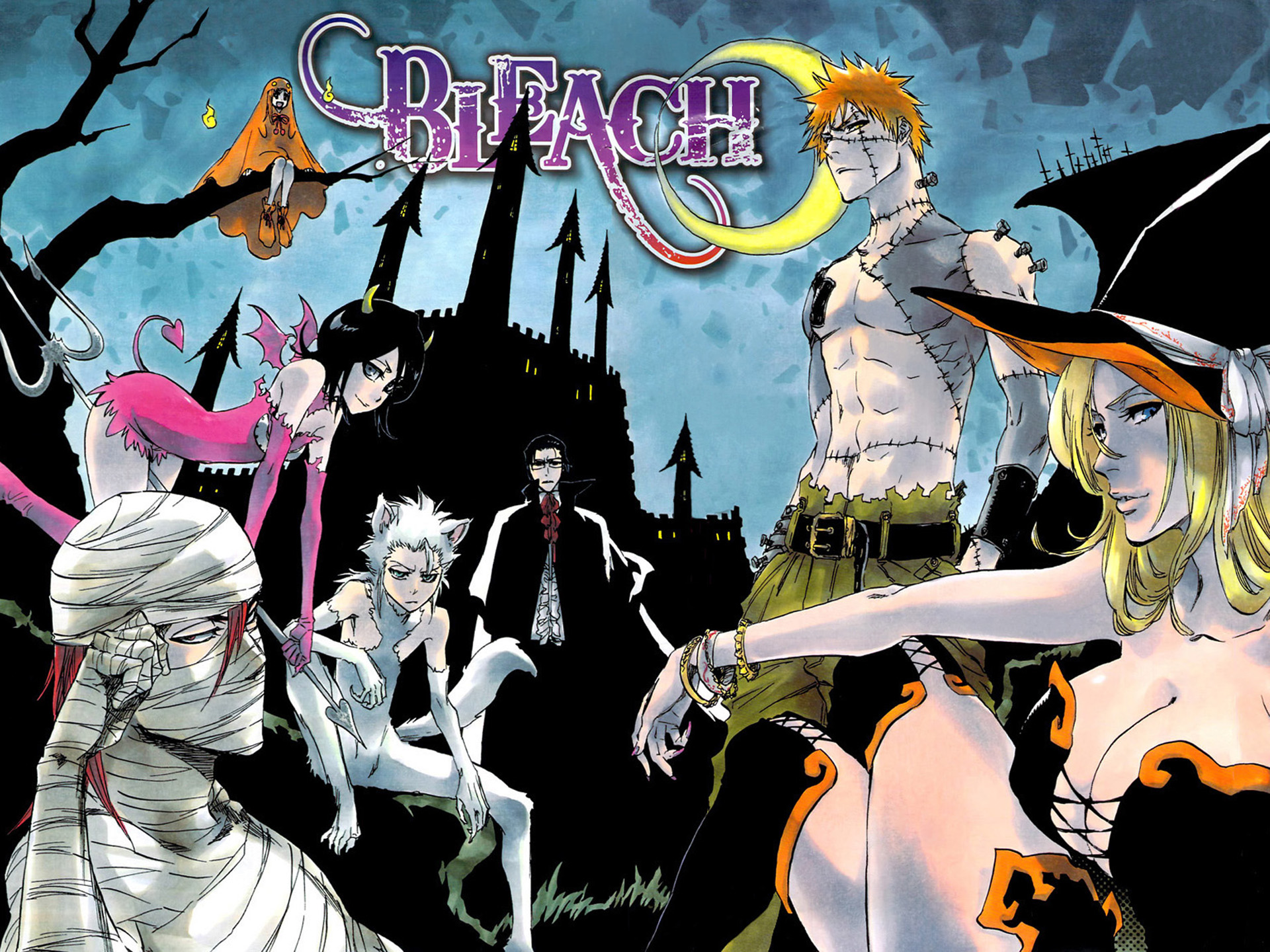 Bleach Halloween characters HD Wallpaper