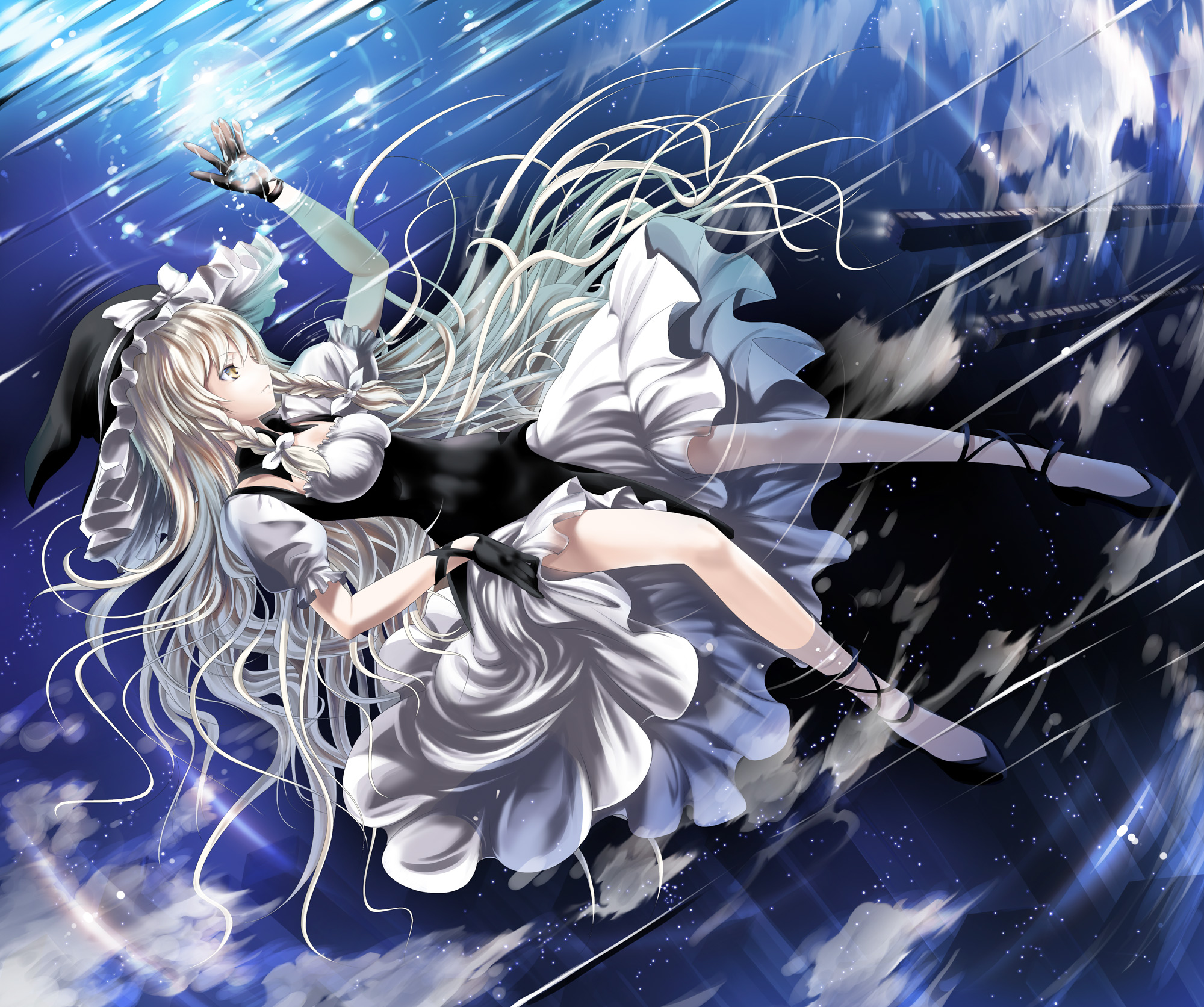 Marisa Kirisame floating in a starry void HD Wallpaper
