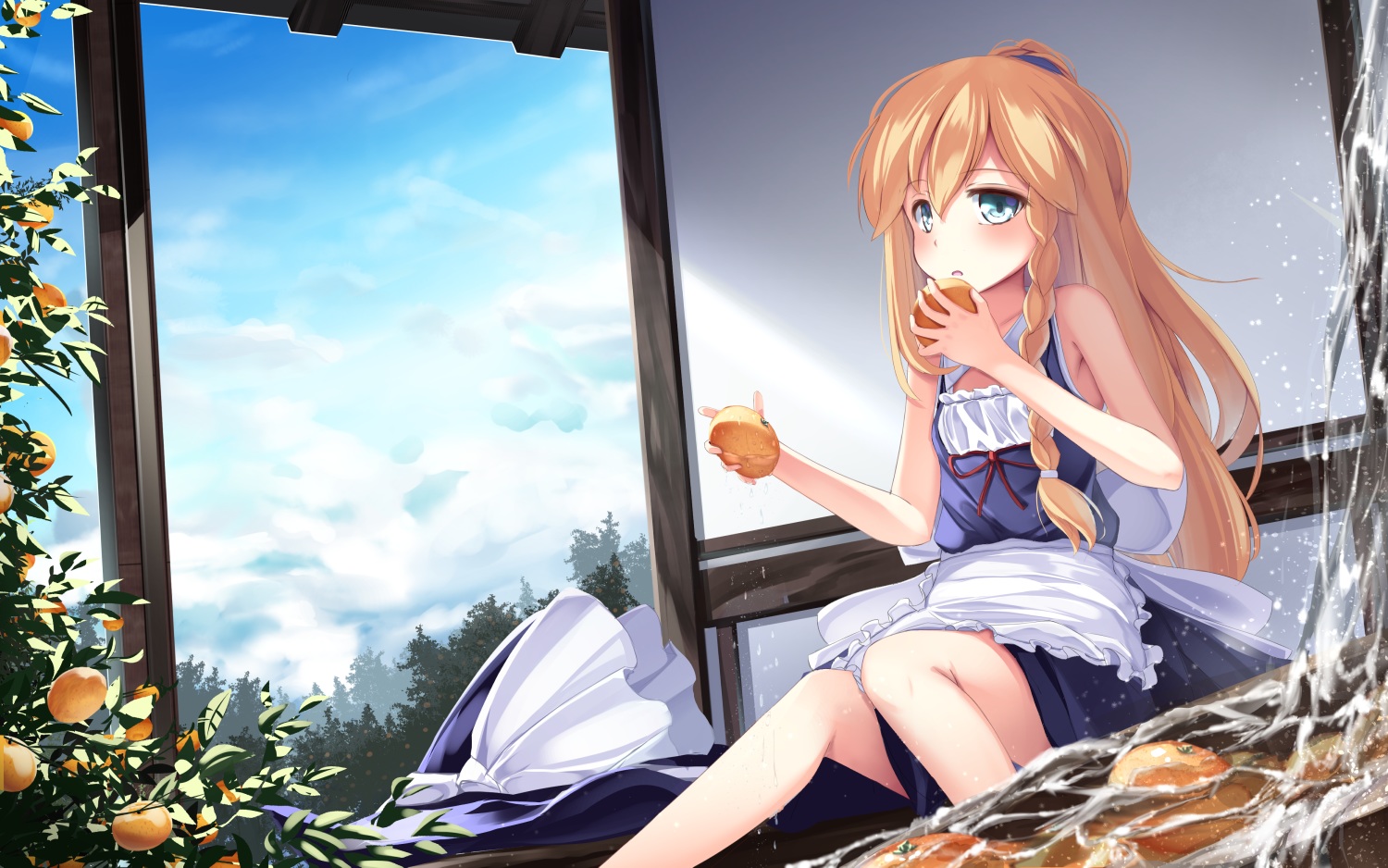 Marisa Kirisame eating bread HD Wallpaper