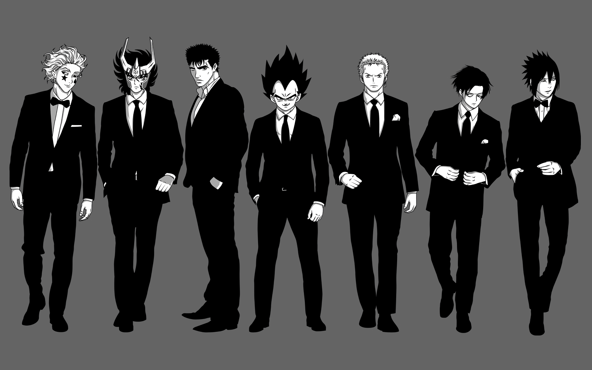 Anime characters in suits HD Wallpaper