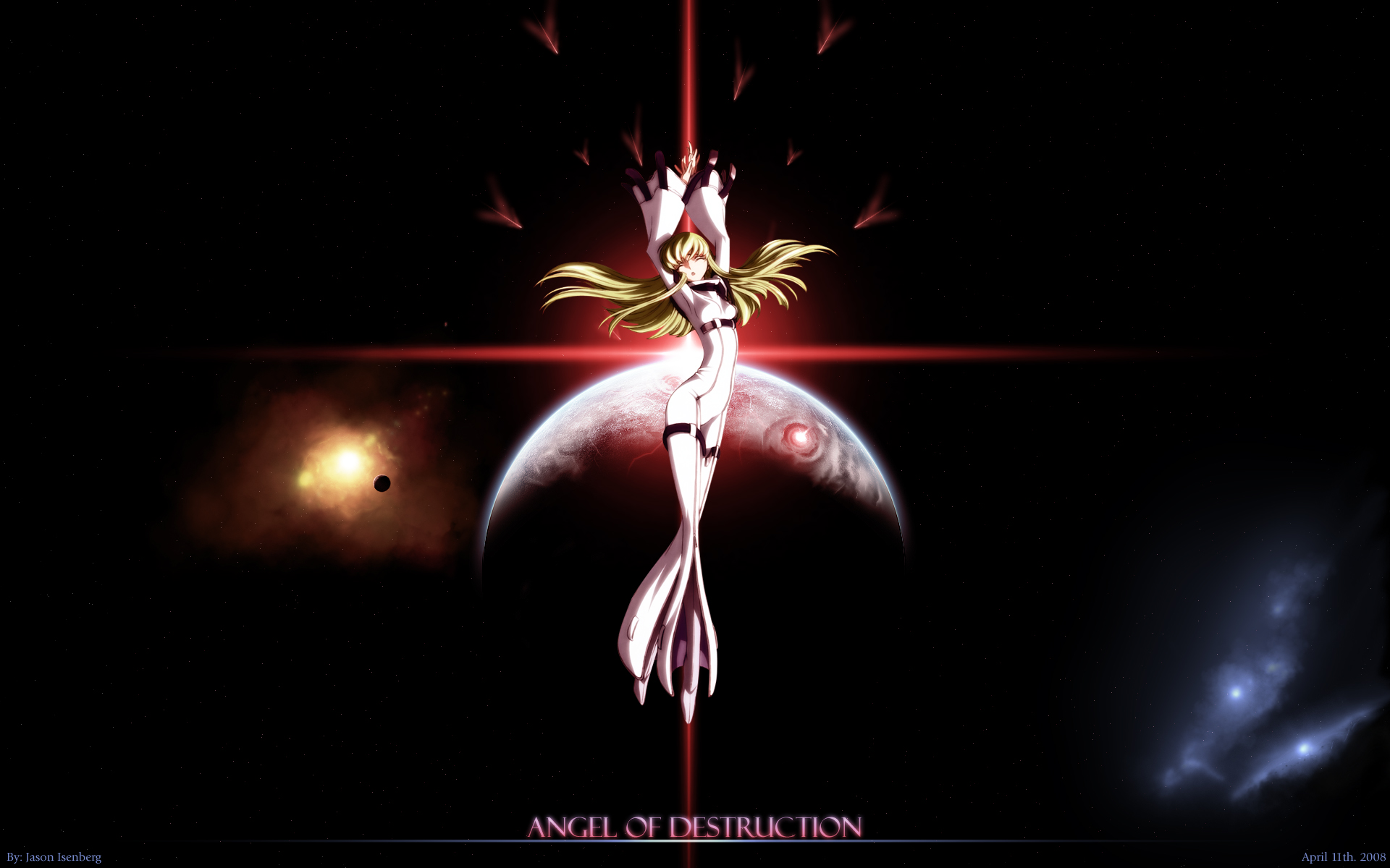 C.C. from Code Geass in Space HD Wallpaper