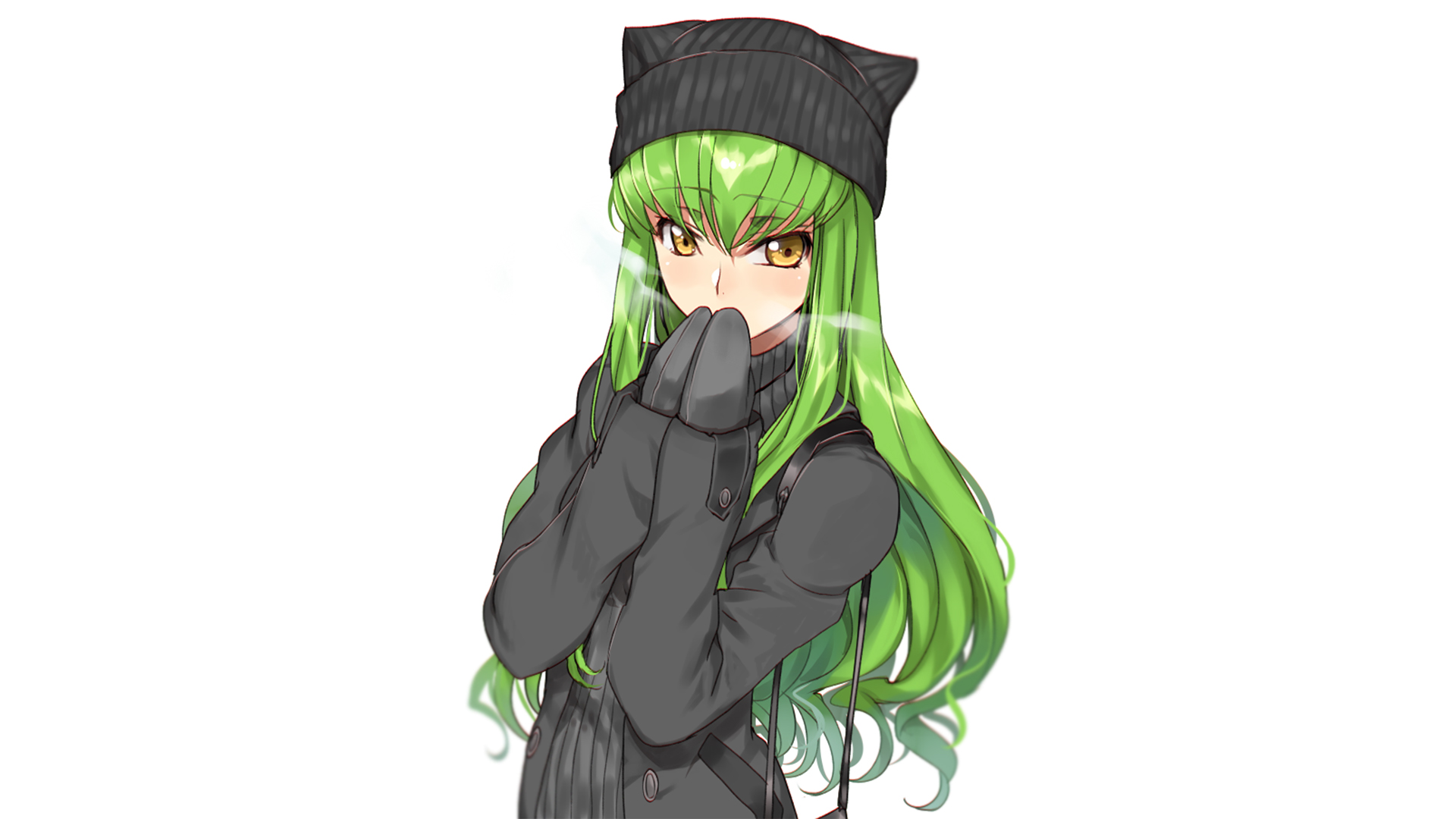 C.C. from Code Geass wearing winter clothes HD Wallpaper