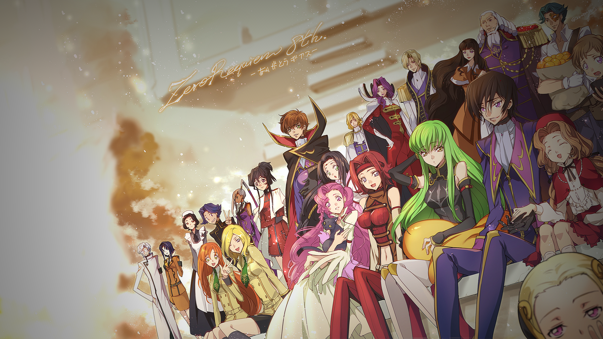 Code Geass characters in a group portrait HD Wallpaper