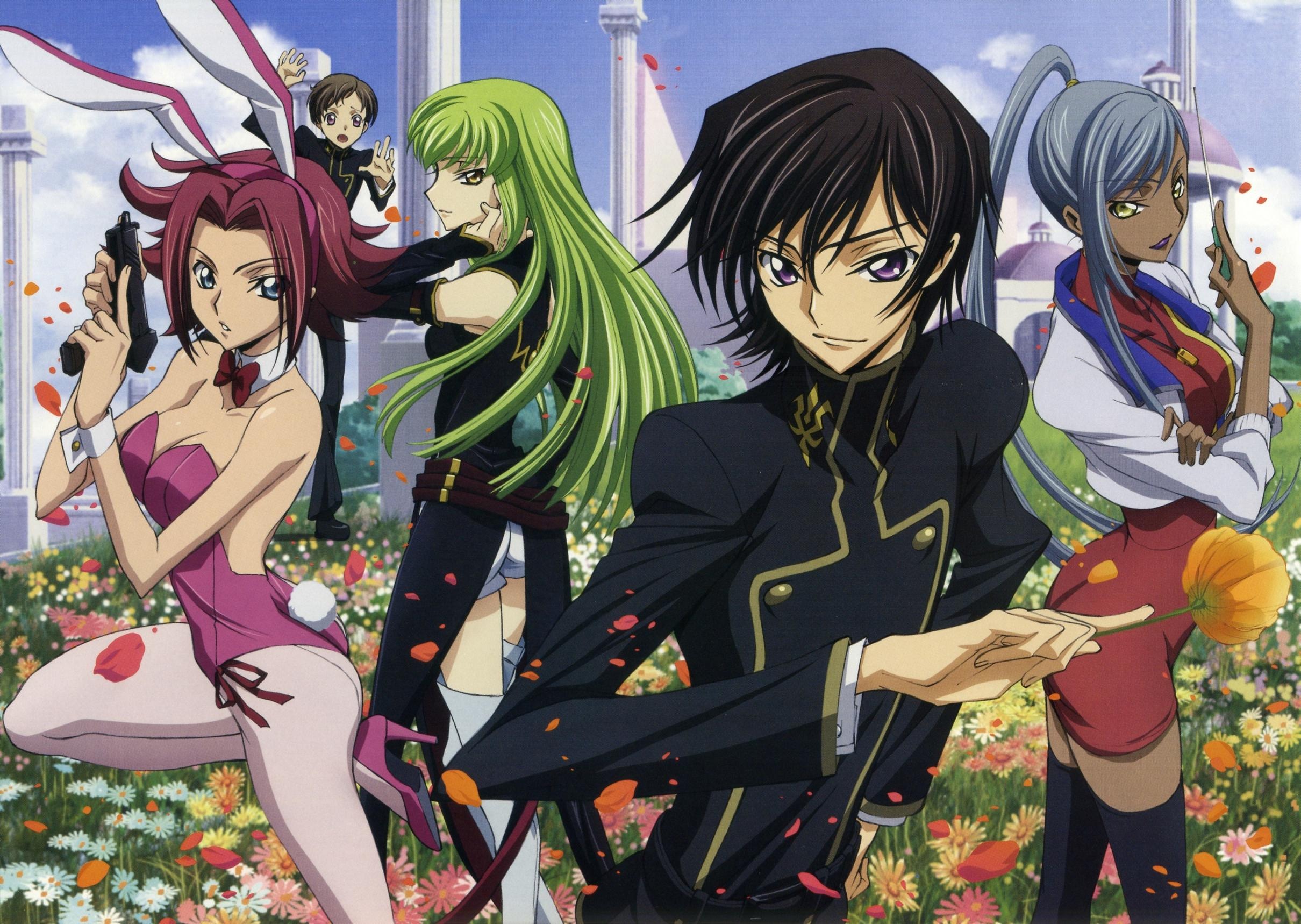 Code Geass characters in a garden HD Wallpaper
