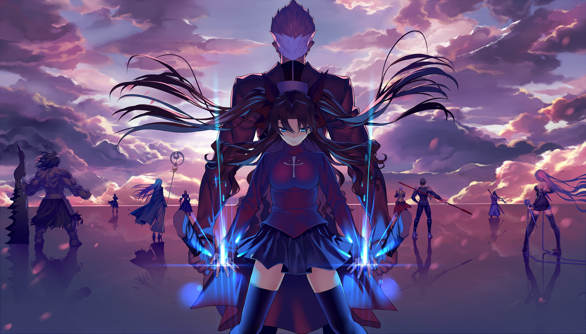 Rin Tohsaka and Archer from Fate/stay night HD Wallpaper