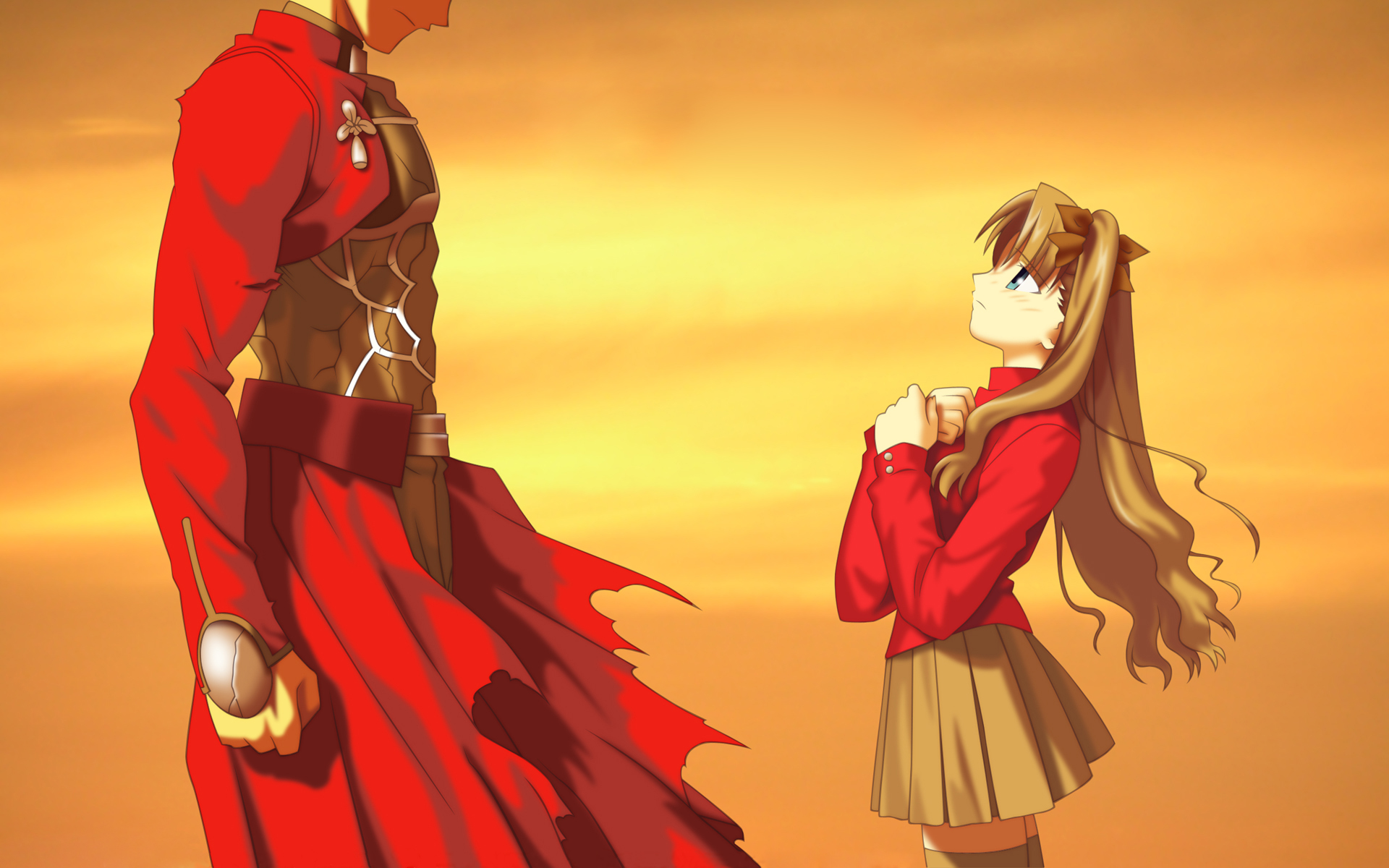 Rin Tohsaka and Archer from Fate/stay night HD Wallpaper