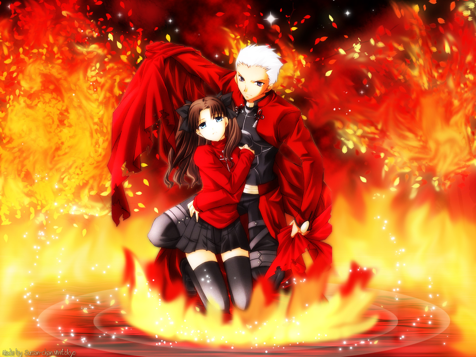 Rin Tohsaka from Fate/stay night HD Wallpaper