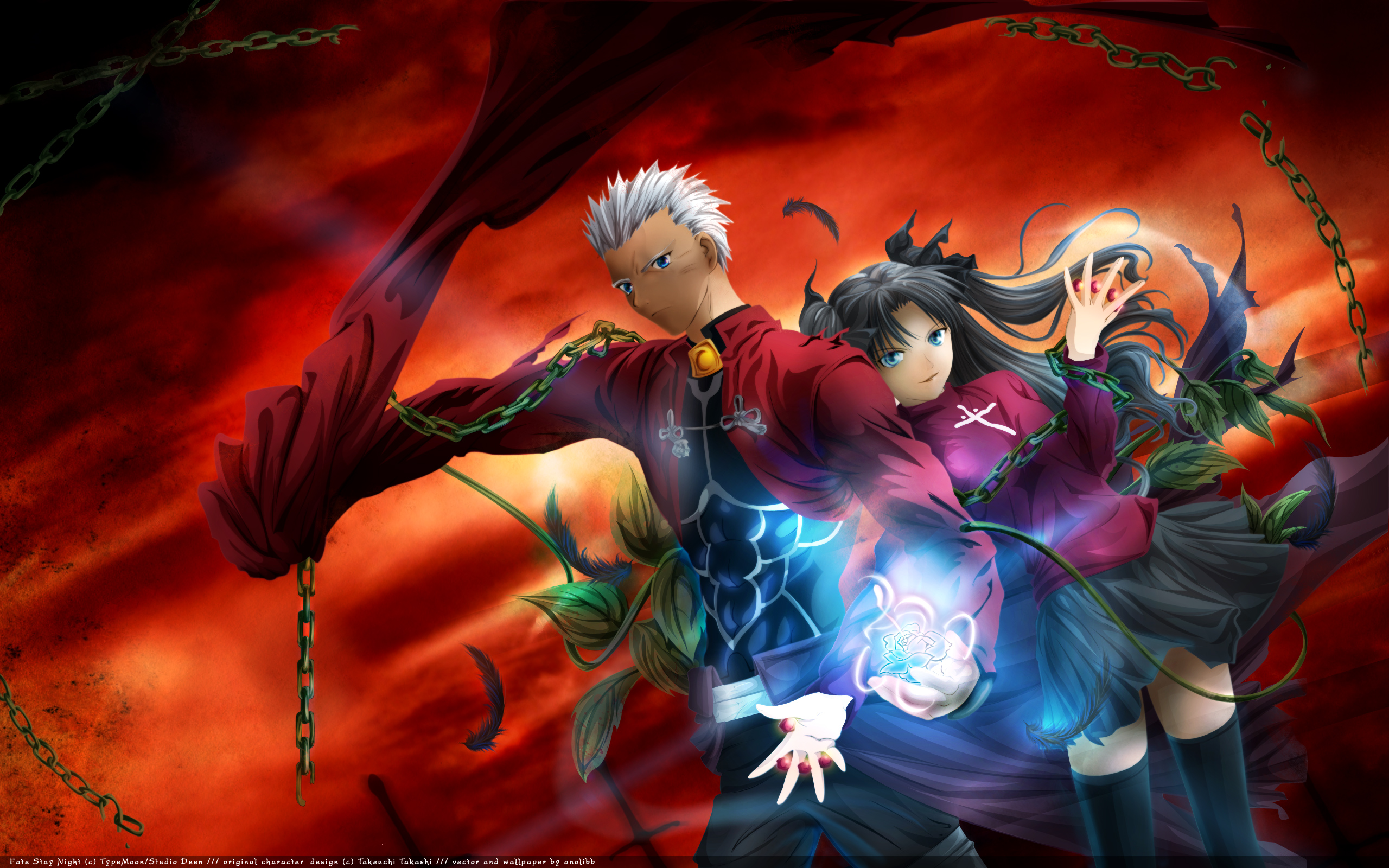 Archer and Rin Tohsaka from Fate/stay night HD Wallpaper