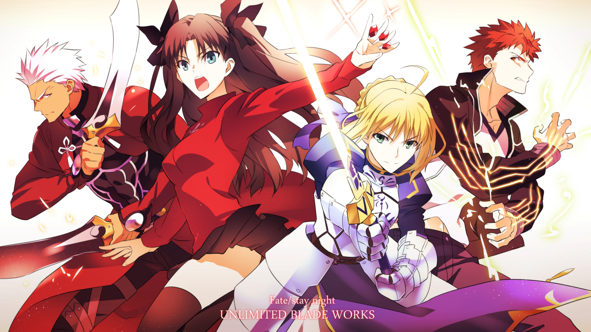 Fate/stay night Unlimited Blade Works characters HD Wallpaper
