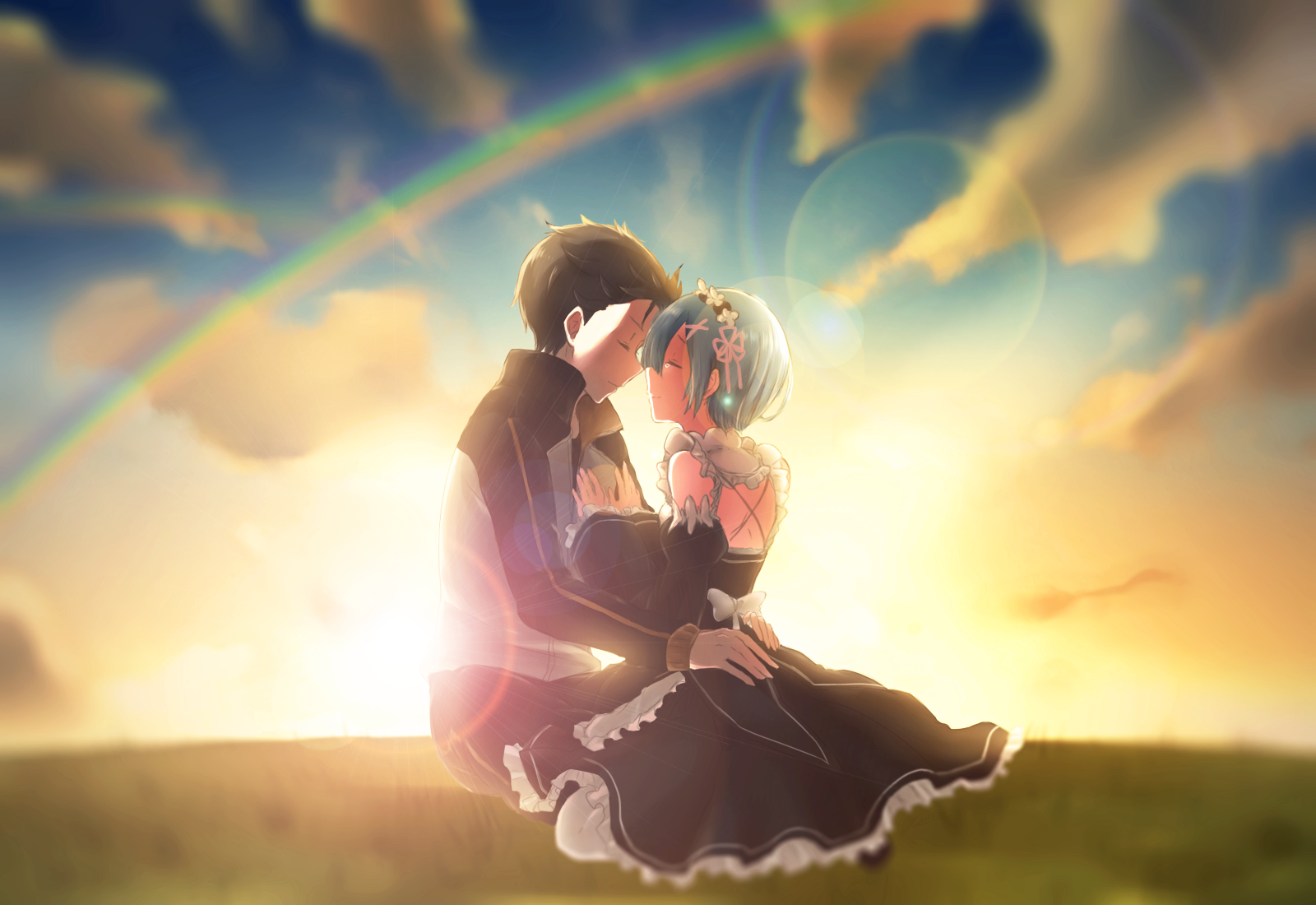 Subaru Natsuki and Rem from Re:Zero HD Wallpaper