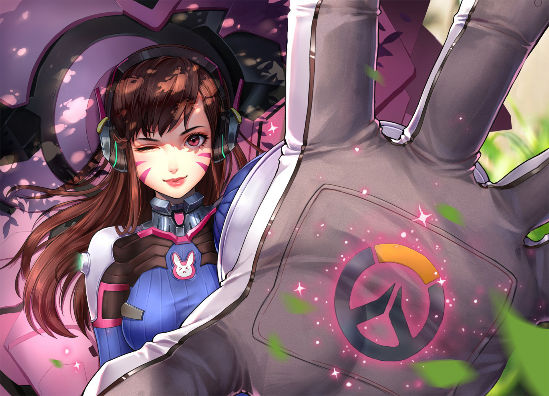 D.Va from Overwatch with her mech HD Wallpaper