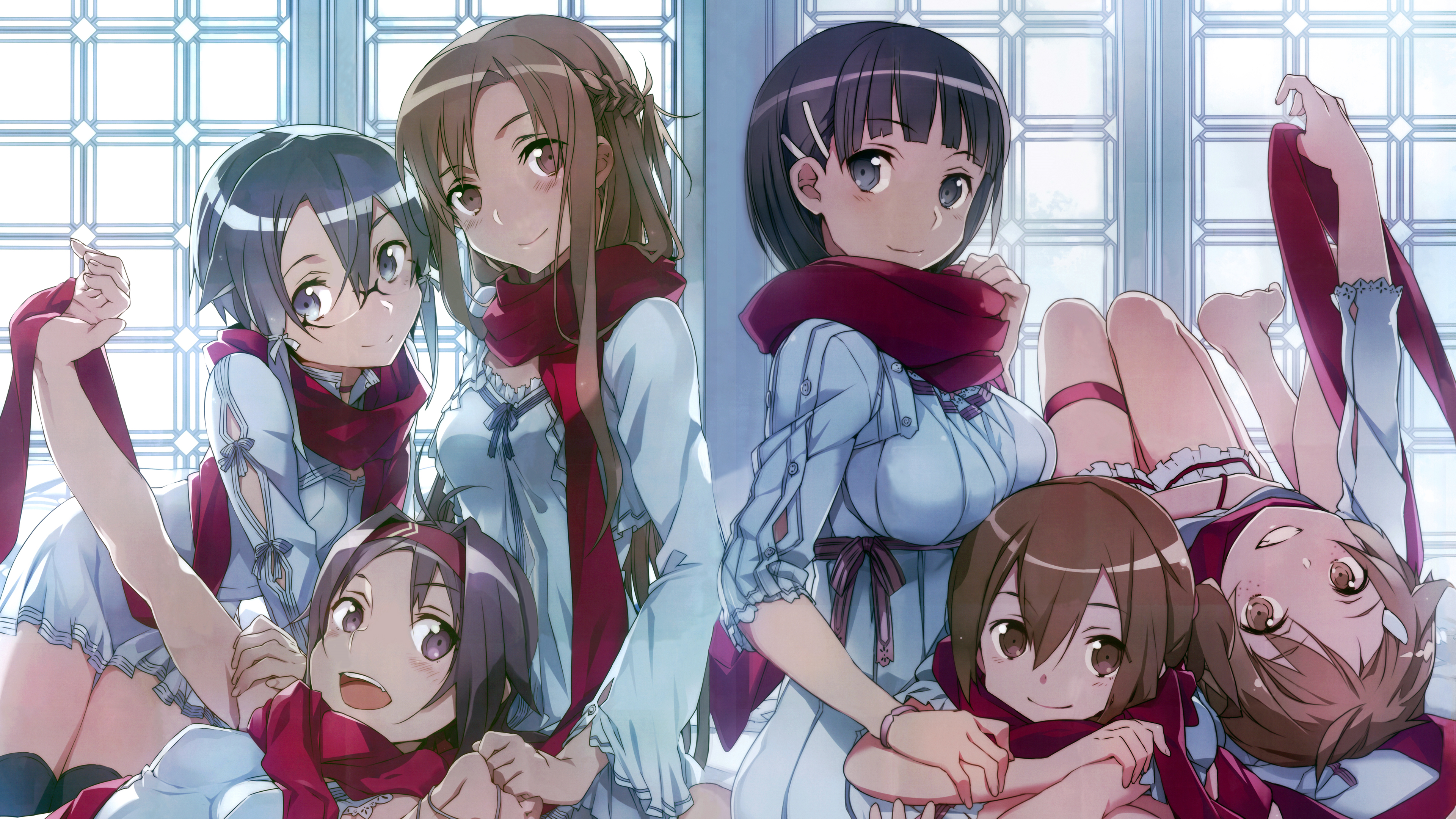 6 girls from Sword Art Online HD Wallpaper