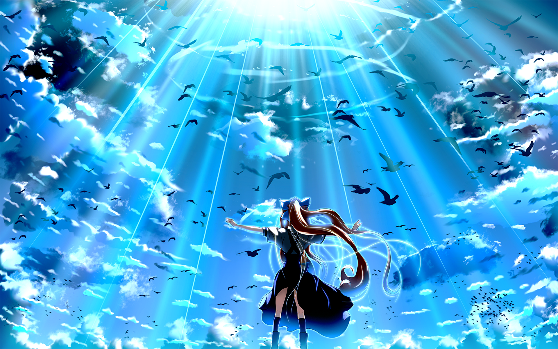 Misuzu Kamio in a Sky Full of Birds HD Wallpaper