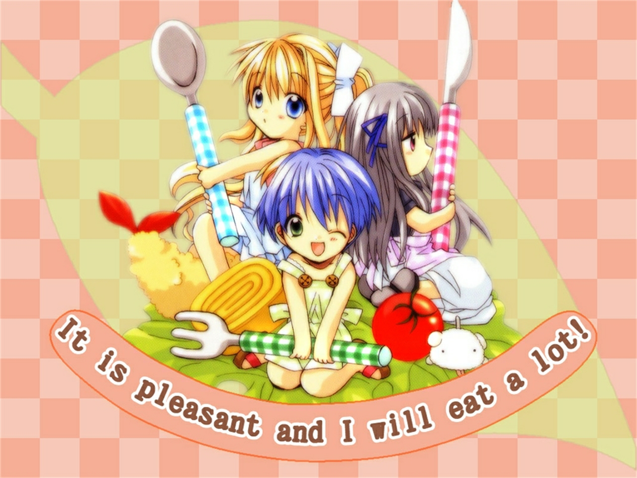 Misuzu Kamio with food HD Wallpaper