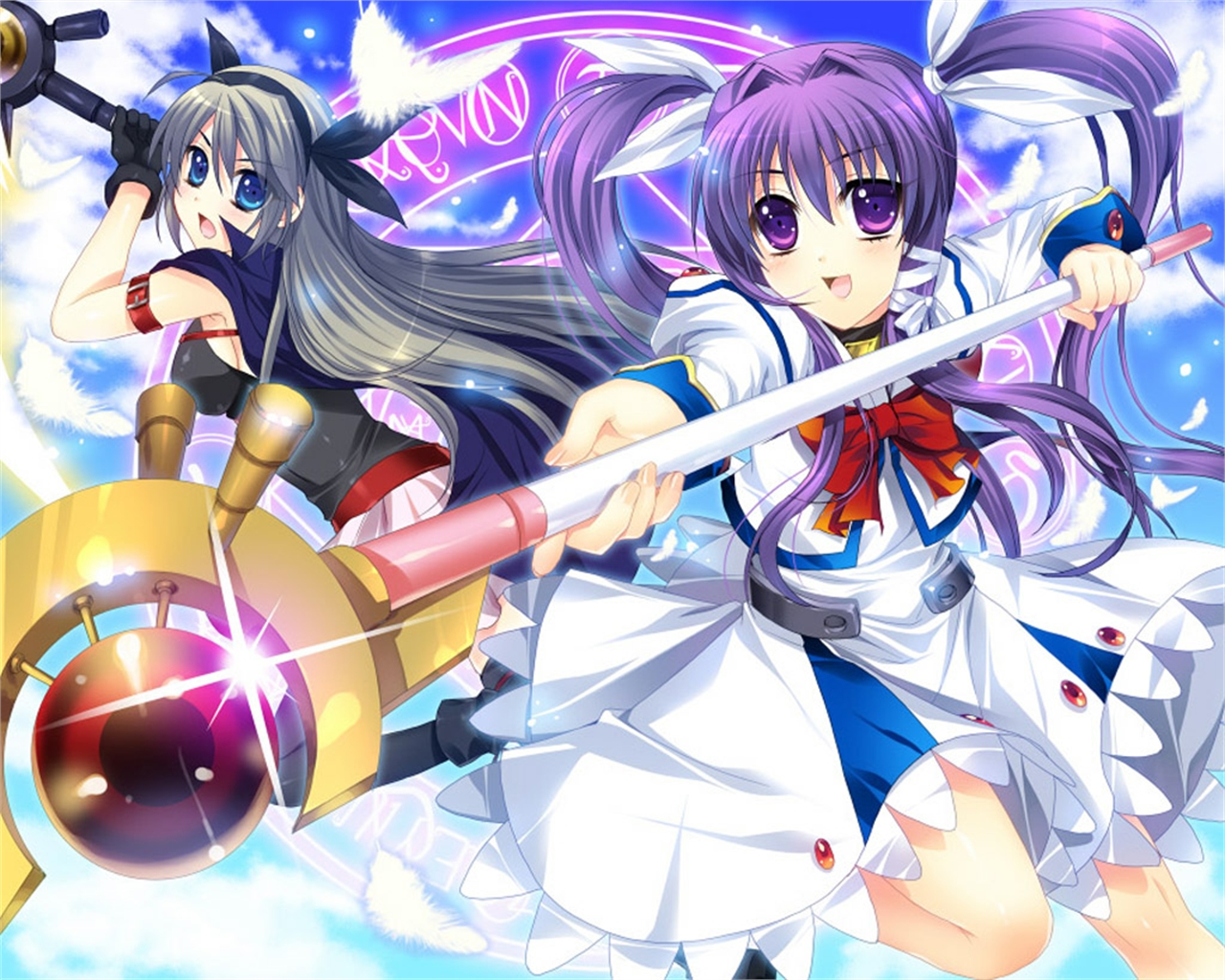 Kyou Fujibayashi with magical staff HD Wallpaper