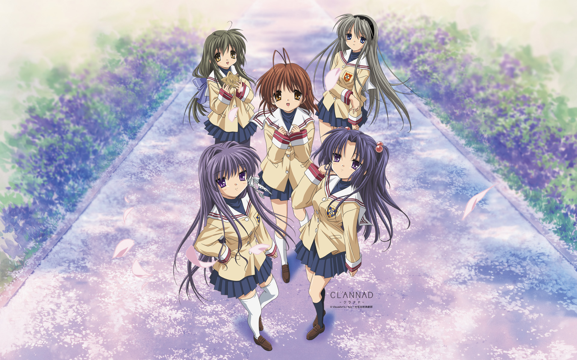 5 girls from Clannad HD Wallpaper