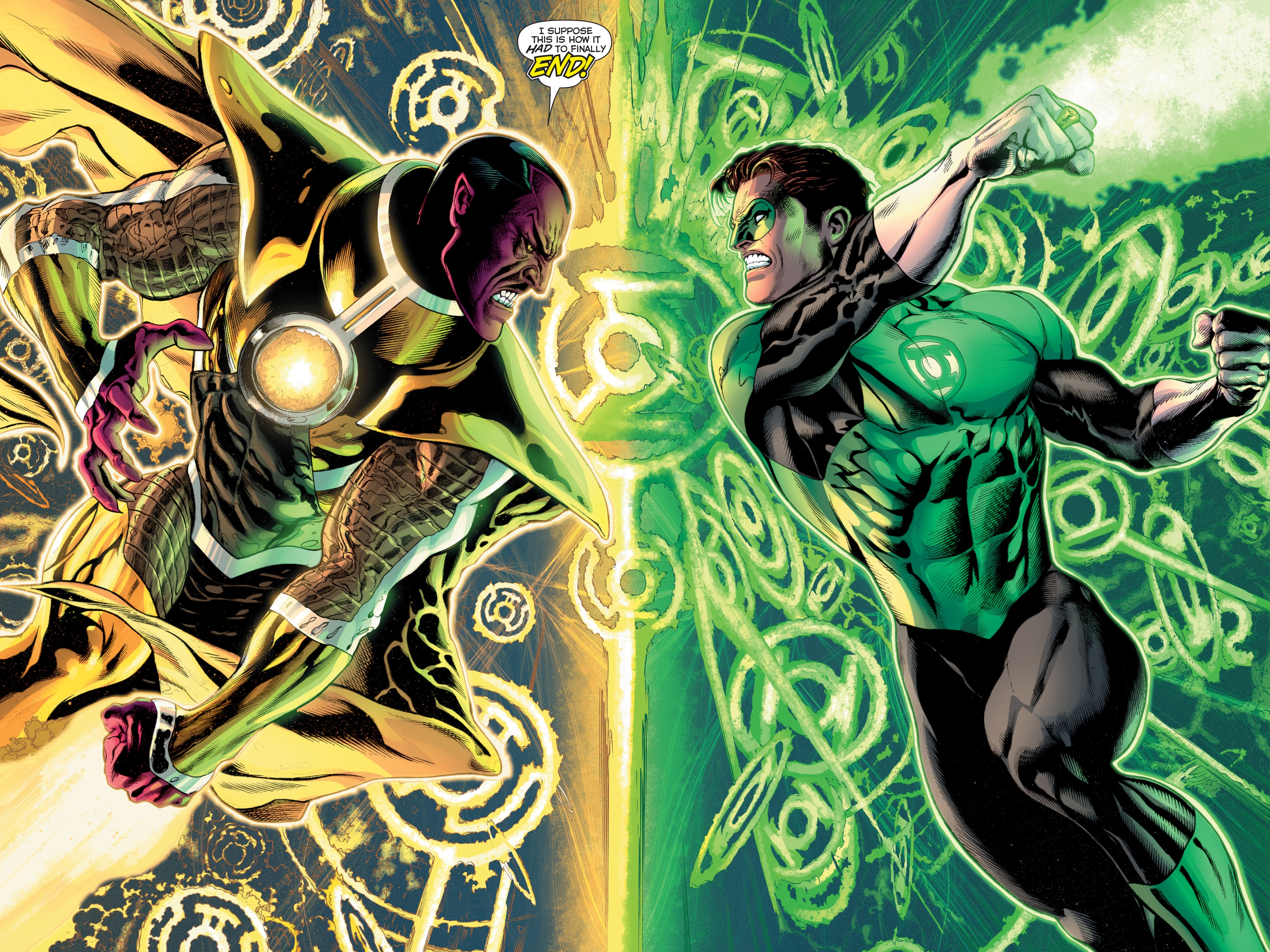 Sinestro and Green Lantern in battle HD Wallpaper