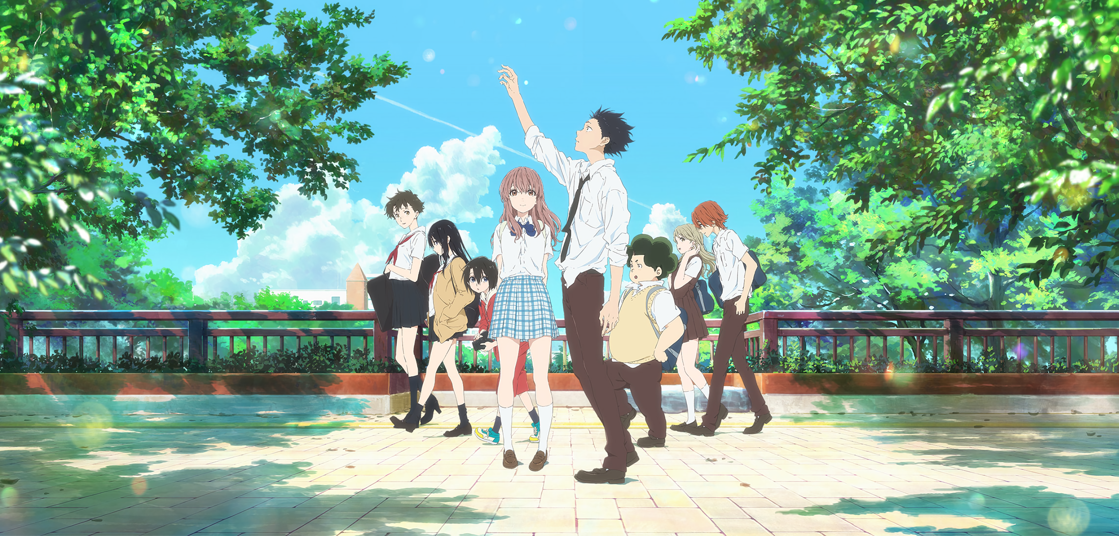 A Silent Voice characters in a park HD Wallpaper