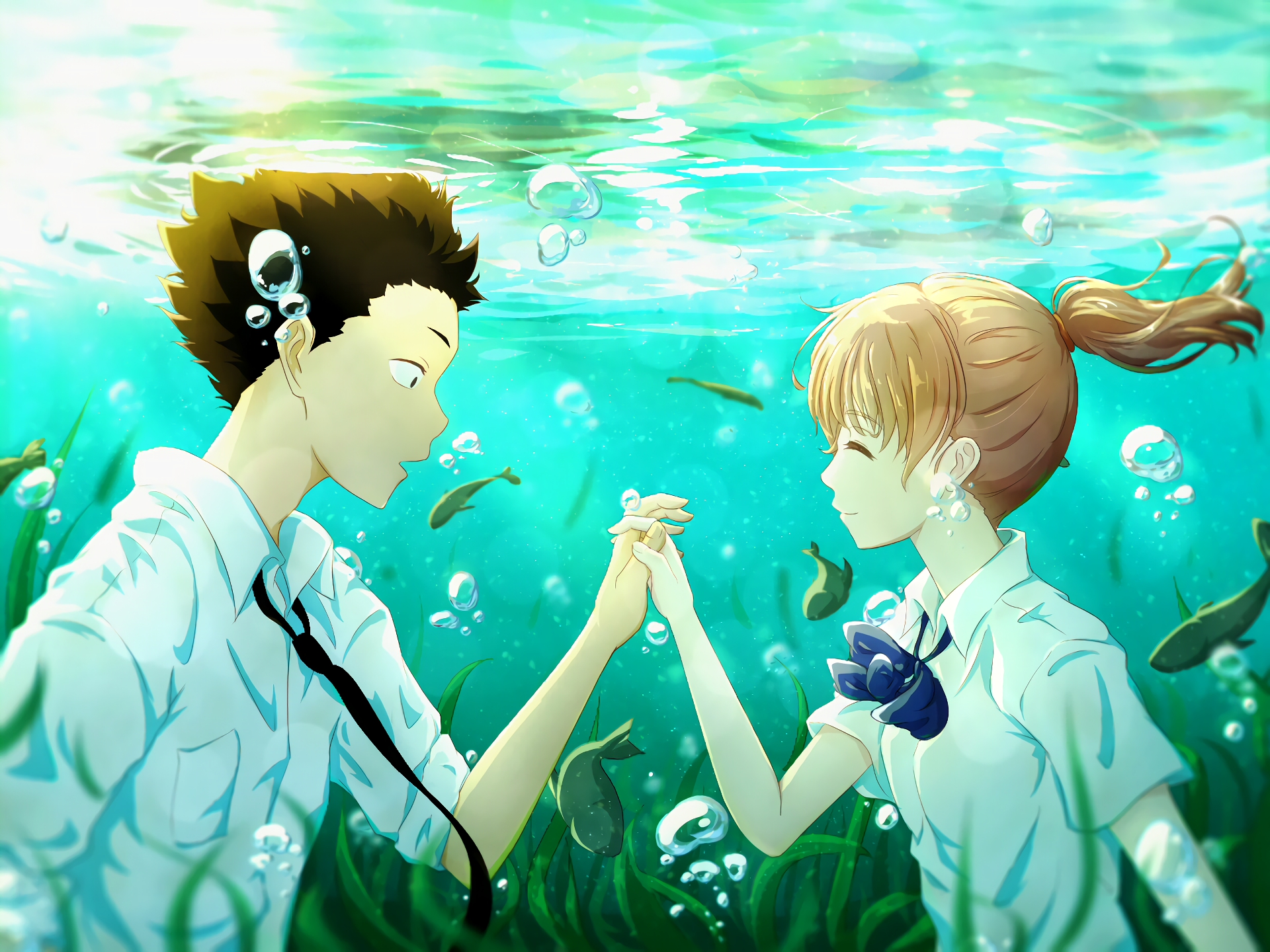 Shouko Nishimiya underwater HD Wallpaper