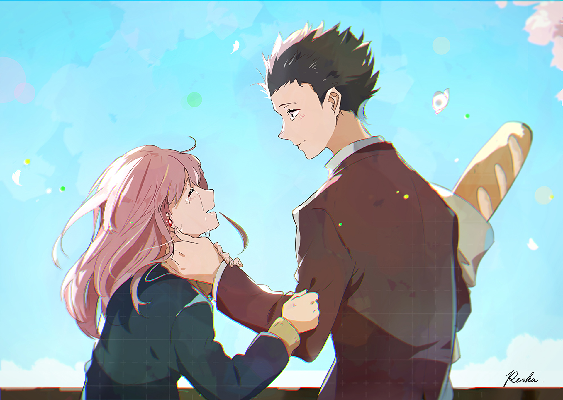 Shouko Nishimiya and Shoya Ishida from Koe no Katachi HD Wallpaper