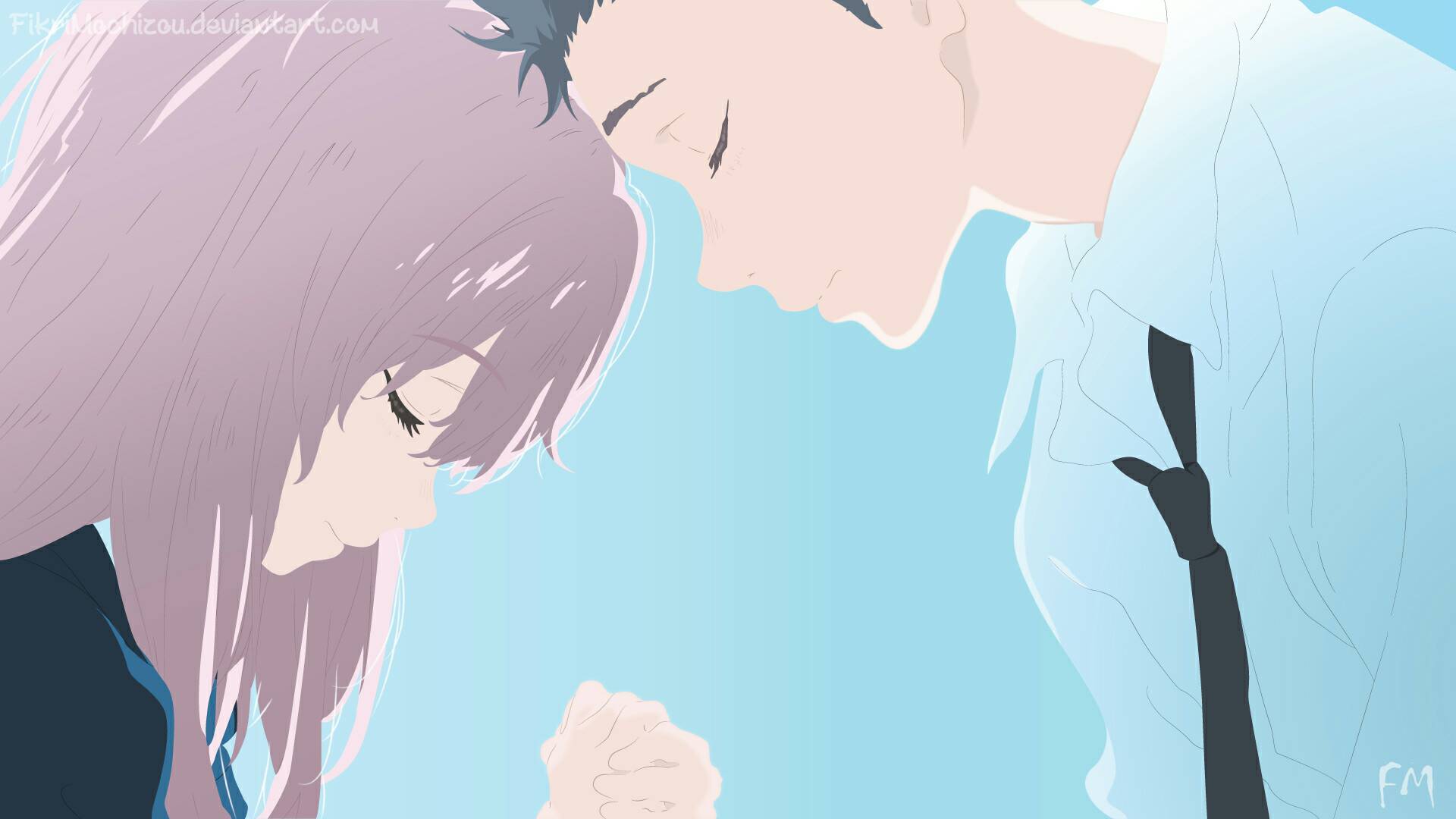 Shouko Nishimiya and Shoya Ishida from Koe no Katachi HD Wallpaper