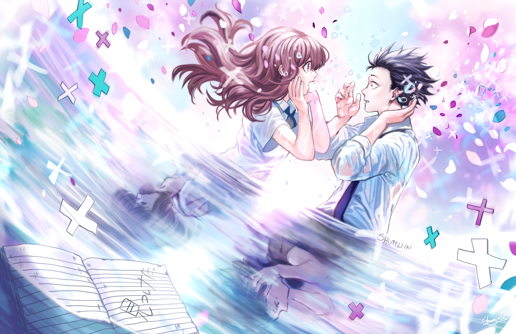 Shouko Nishimiya and Shoya Ishida from Koe no Katachi HD Wallpaper