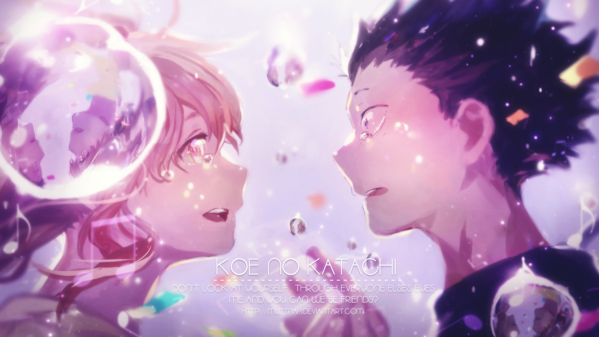 Shouko Nishimiya and Shoya Ishida from Koe no Katachi HD Wallpaper