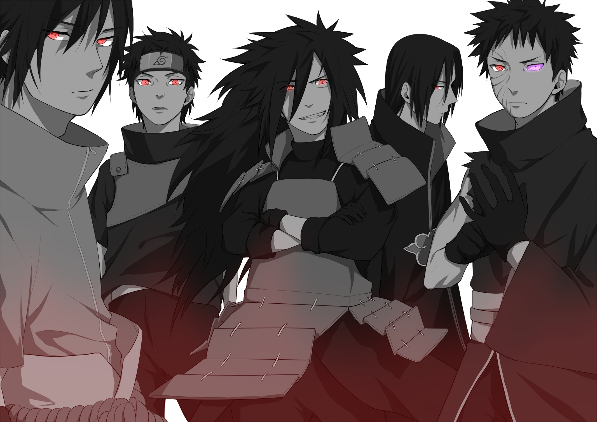 Obito Uchiha with Red Sharingan Eyes HD Wallpaper