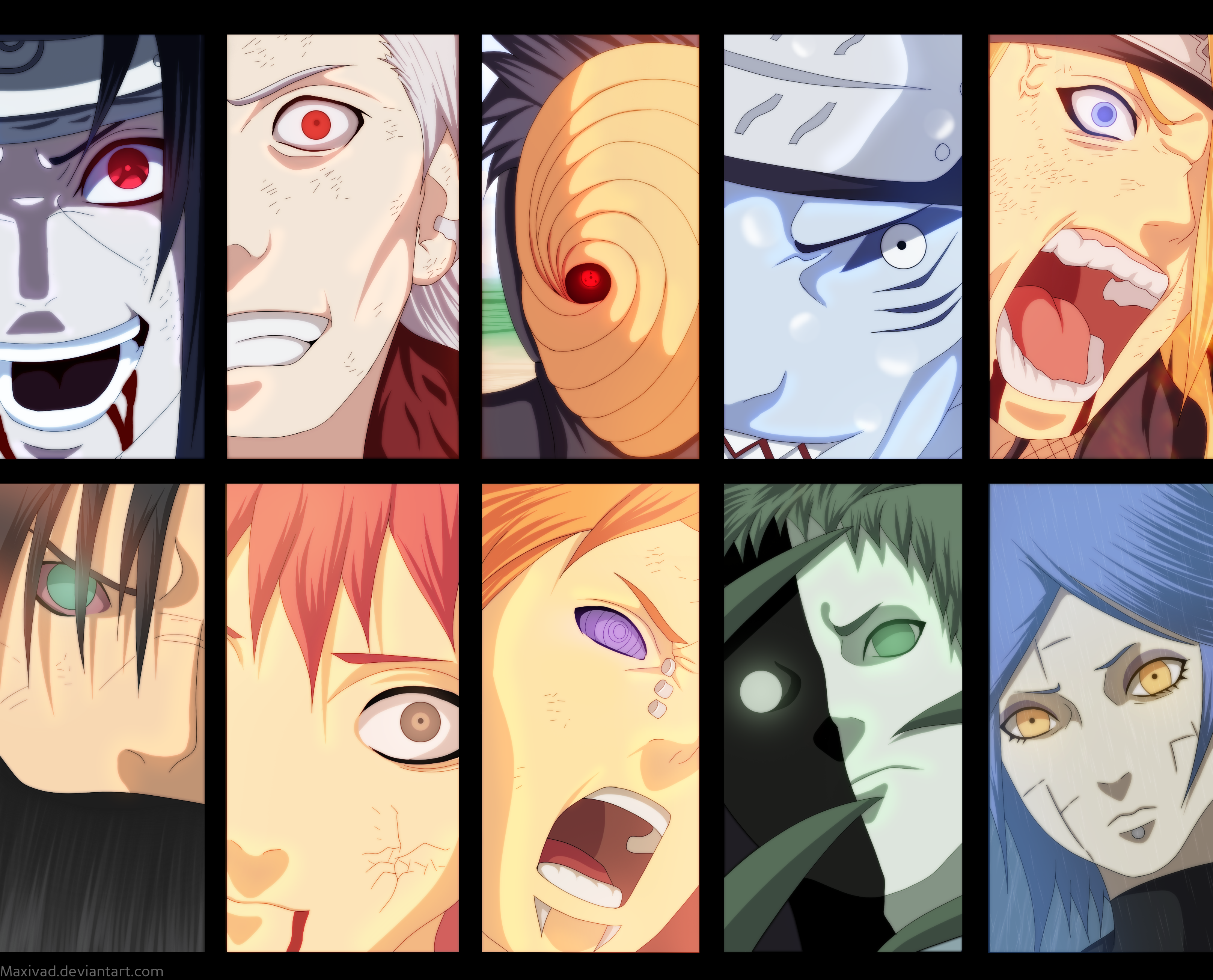 Naruto Akatsuki members collage HD Wallpaper