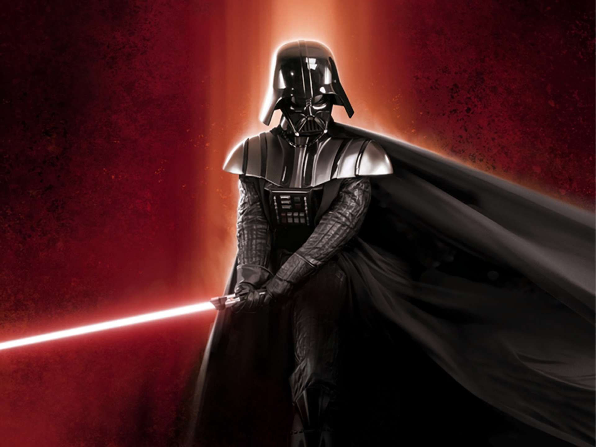 Darth Vader from Star Wars holding a lightsaber HD Wallpaper