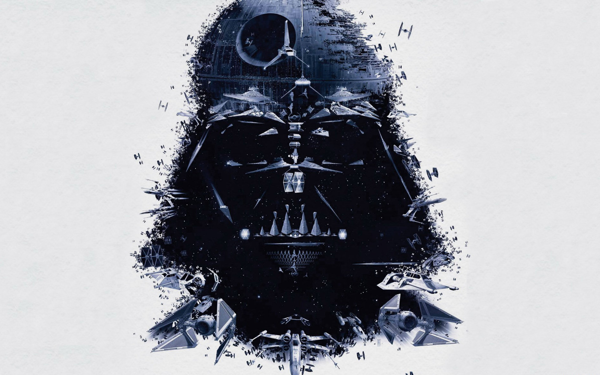 Darth Vader from Star Wars Death Star Collage HD Wallpaper