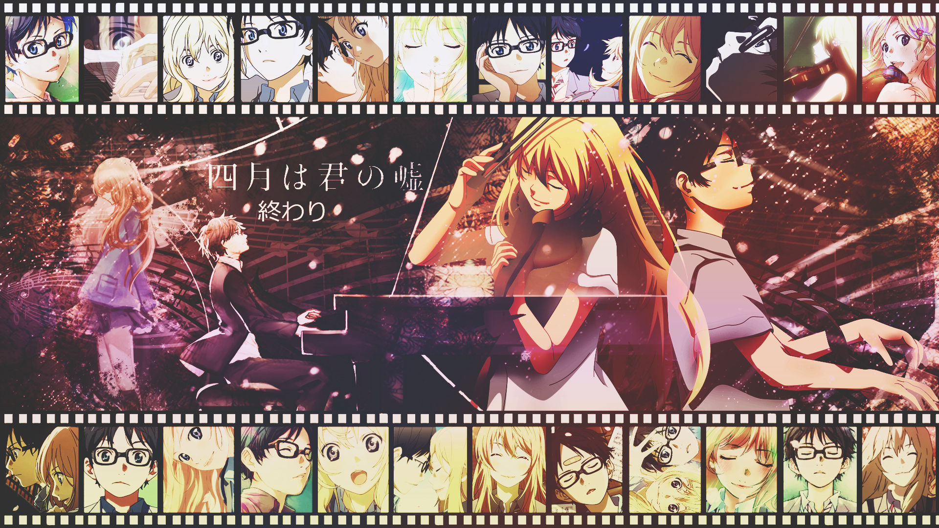 Kousei Arima and Kaori Miyazono from Your Lie in April HD Wallpaper