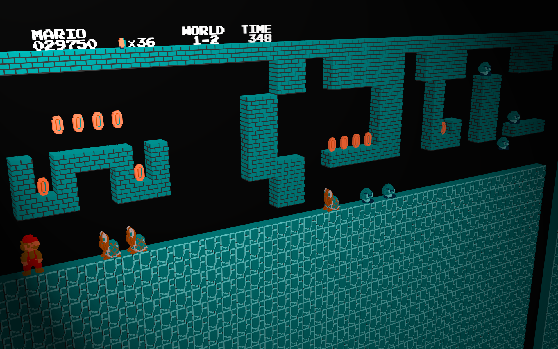 Mario from Super Mario Bros. in a 3D level HD Wallpaper