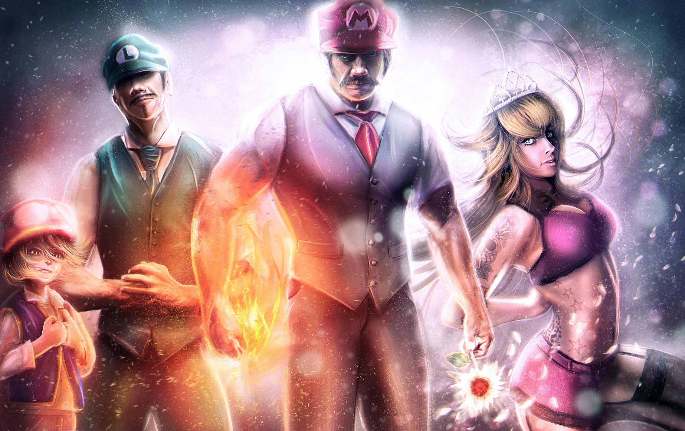 Mario, Luigi, Princess Peach, and Toad HD Wallpaper