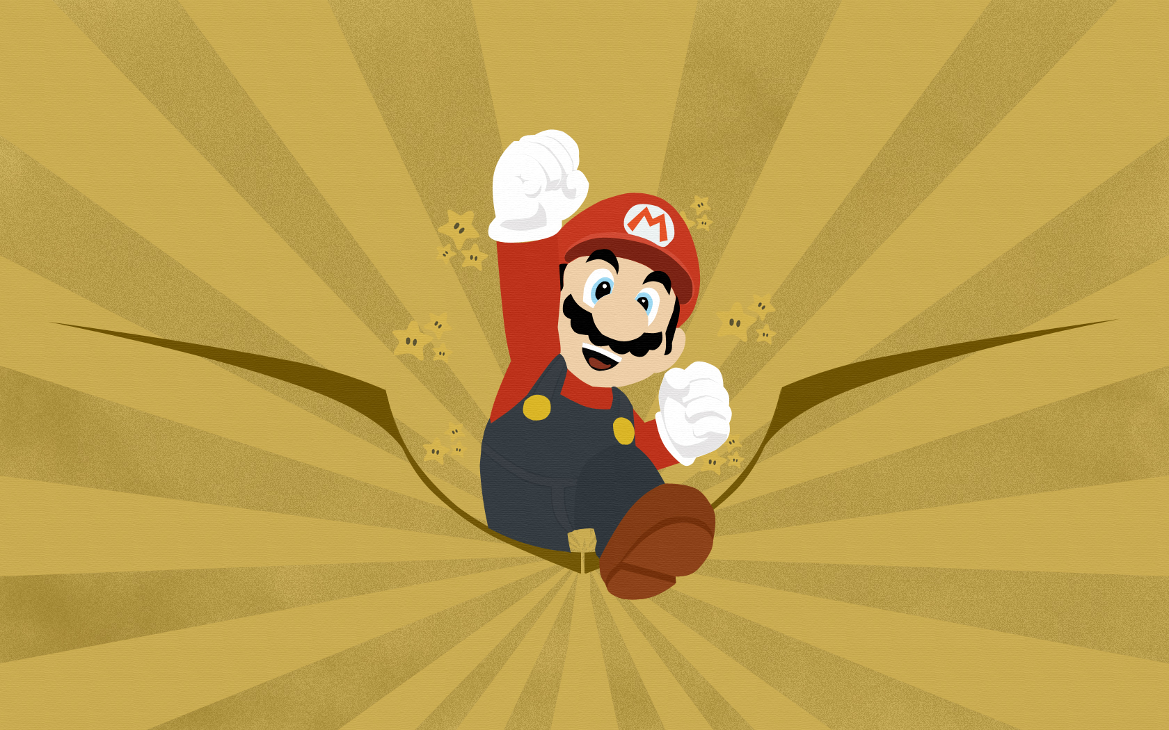 Mario jumping with stars HD Wallpaper