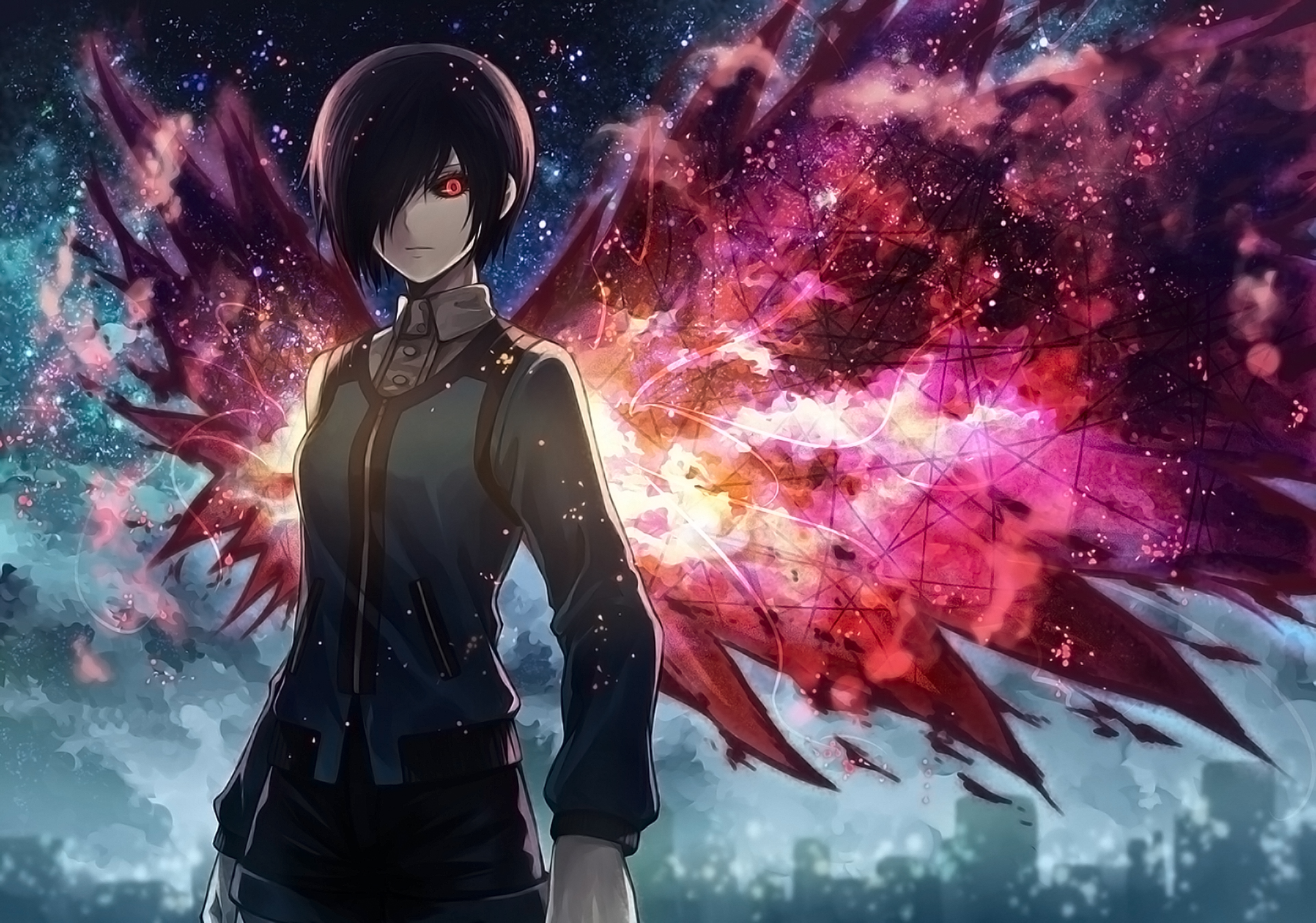 Touka Kirishima from Tokyo Ghoul with wings HD Wallpaper