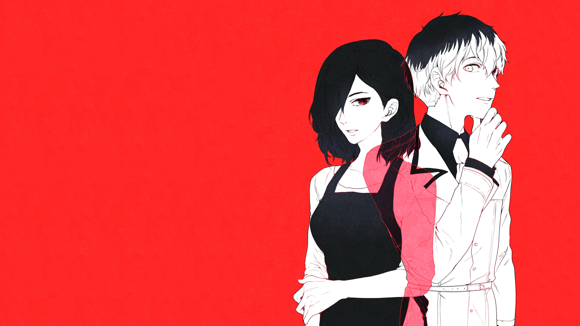 Touka Kirishima and Ken Kaneki from Tokyo Ghoul HD Wallpaper